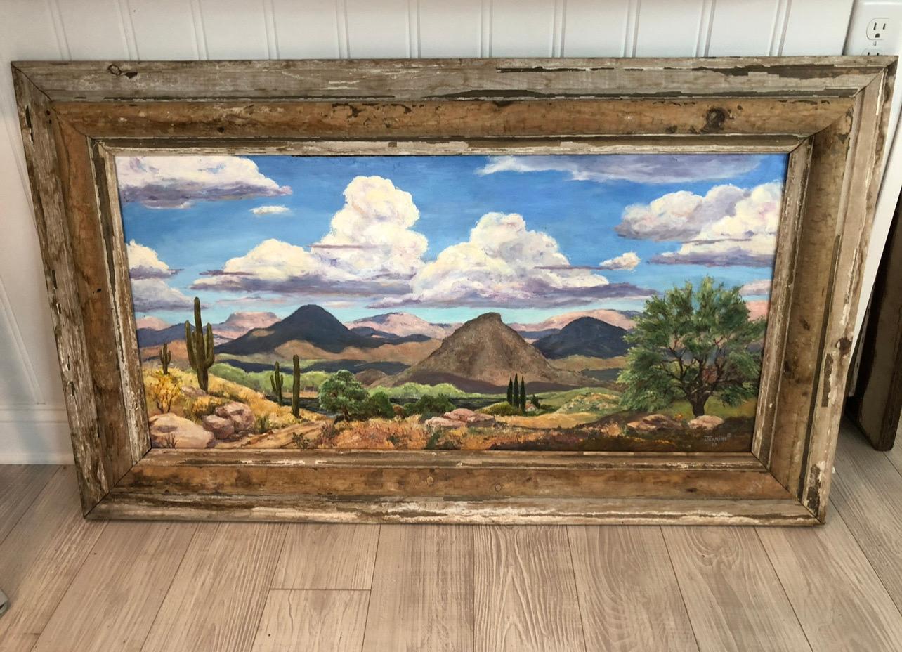 Country Large Signed Southwestern Desert Landscape Painting For Sale