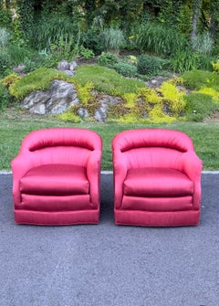 Par de Sillas giratorias de seda en fucsia