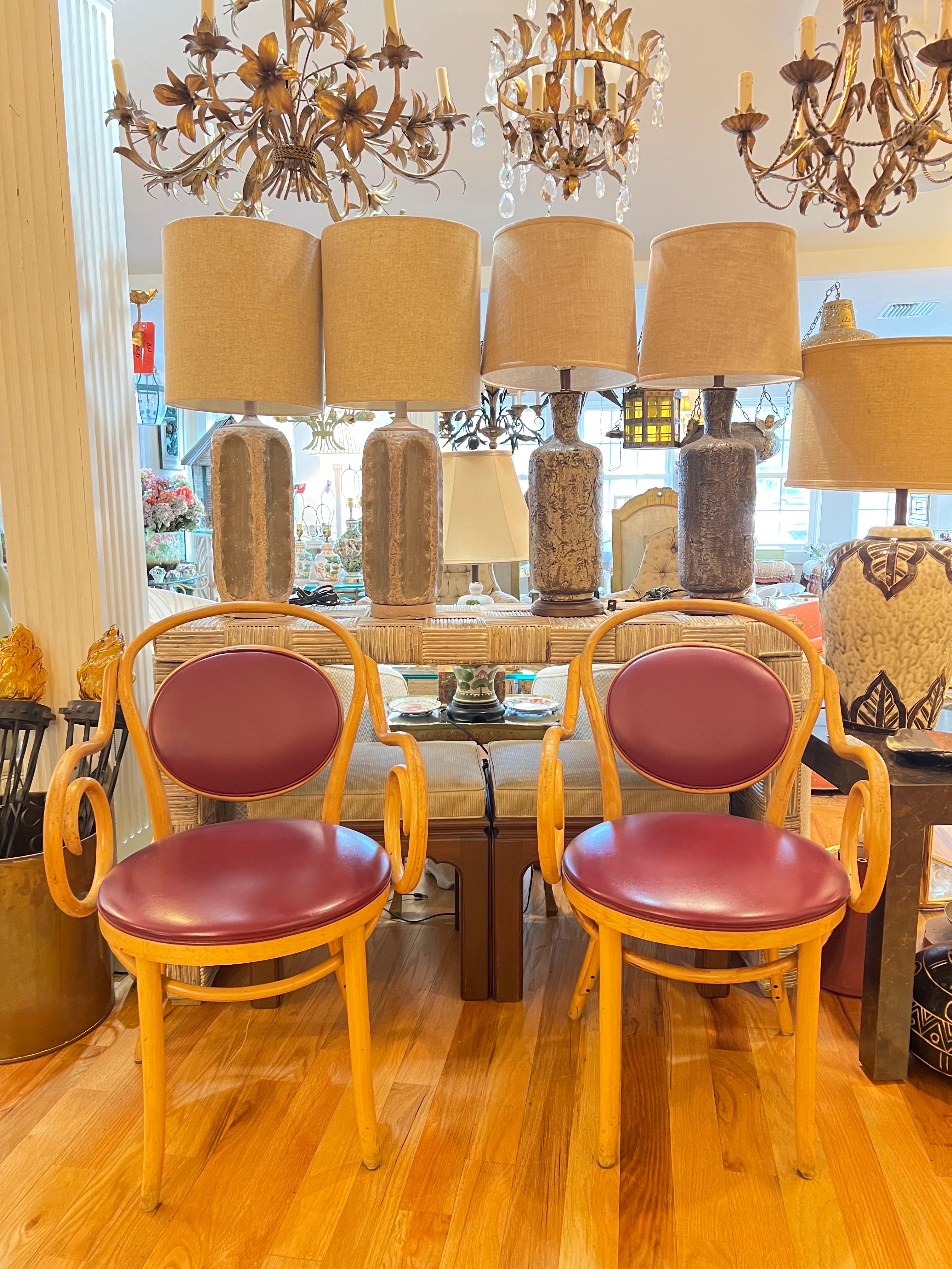 Pair of Vintage Bentwood Thonet Style Chairs in Violet 10