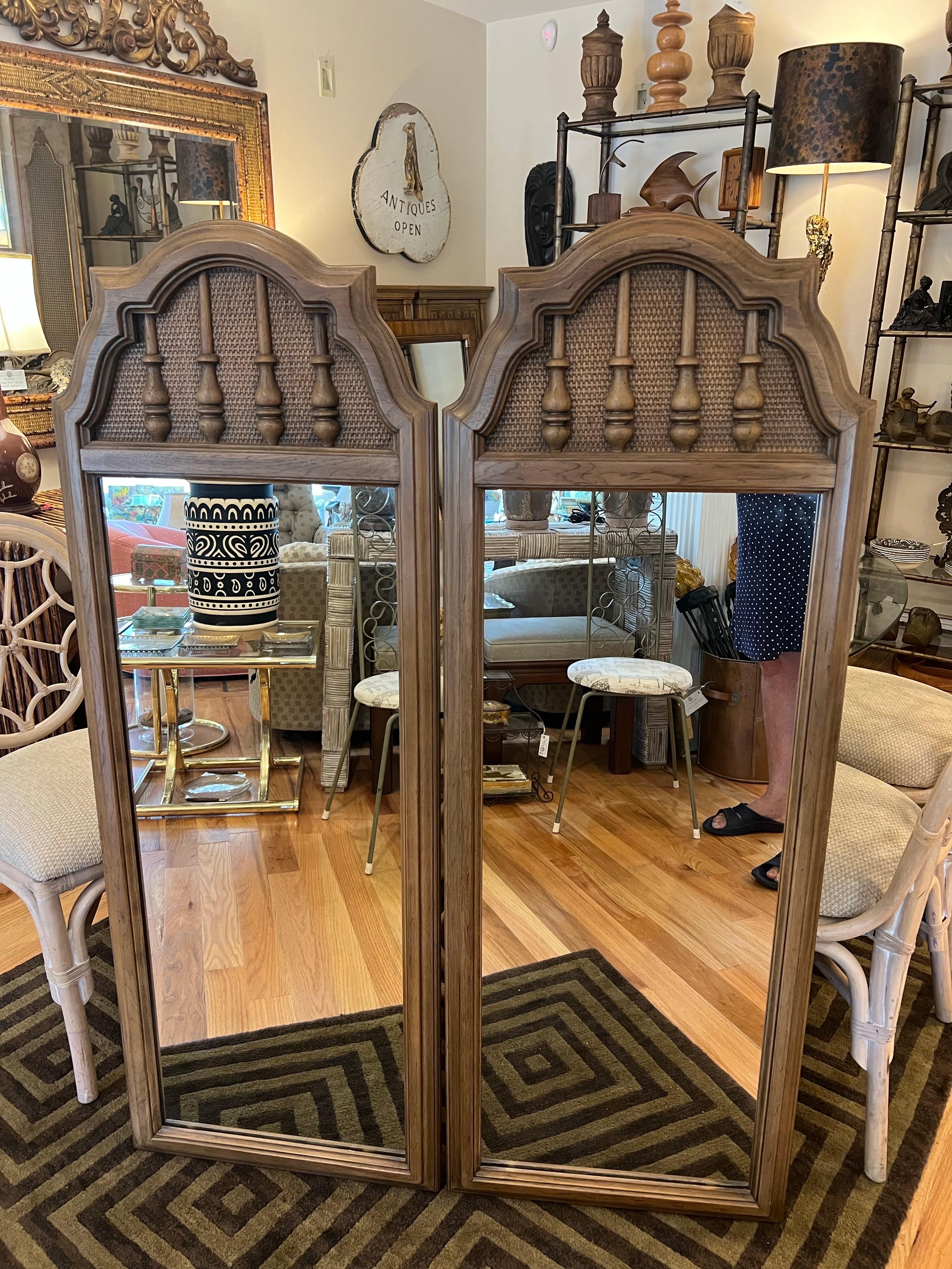 Paar moderne Spiegel aus der Mitte des Jahrhunderts von Thomasville im Angebot 4