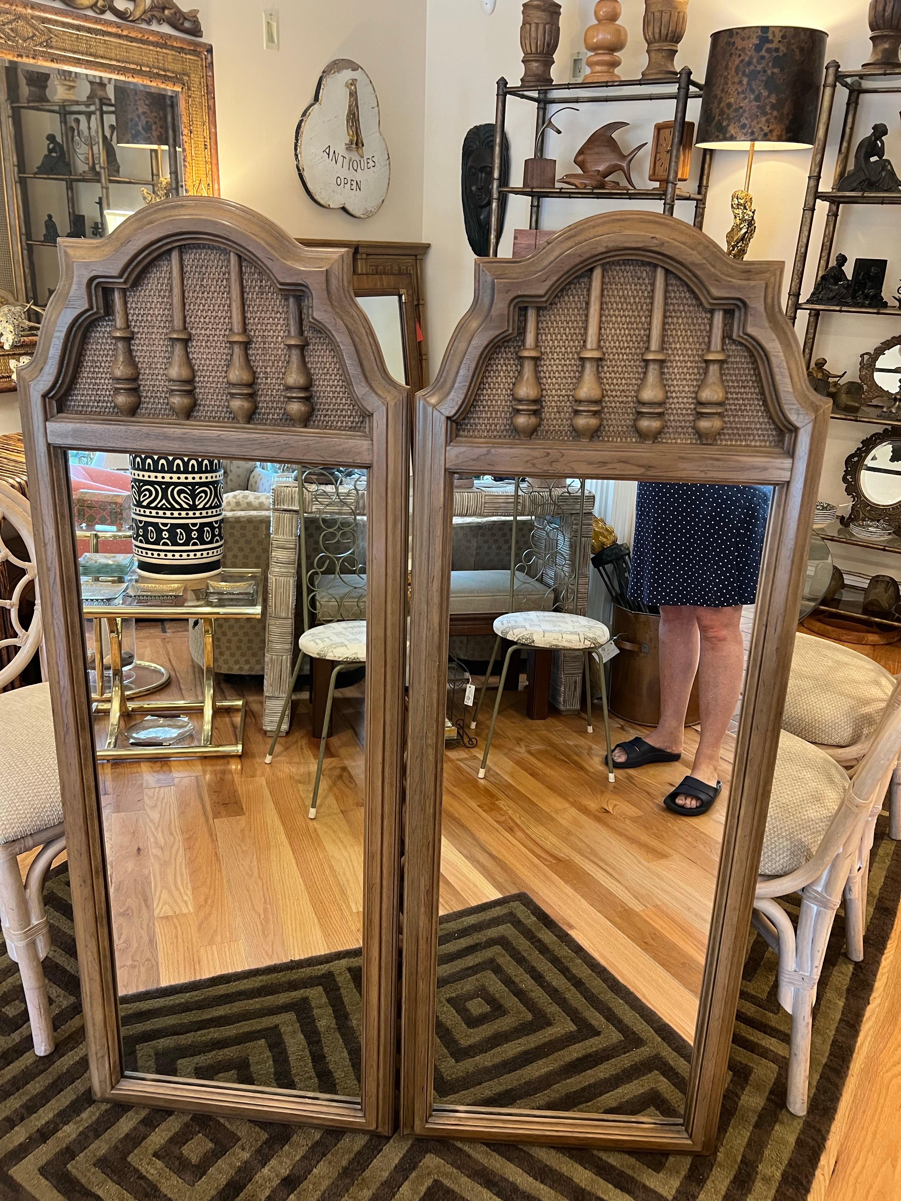 Paar moderne Spiegel aus der Mitte des Jahrhunderts von Thomasville im Angebot 5