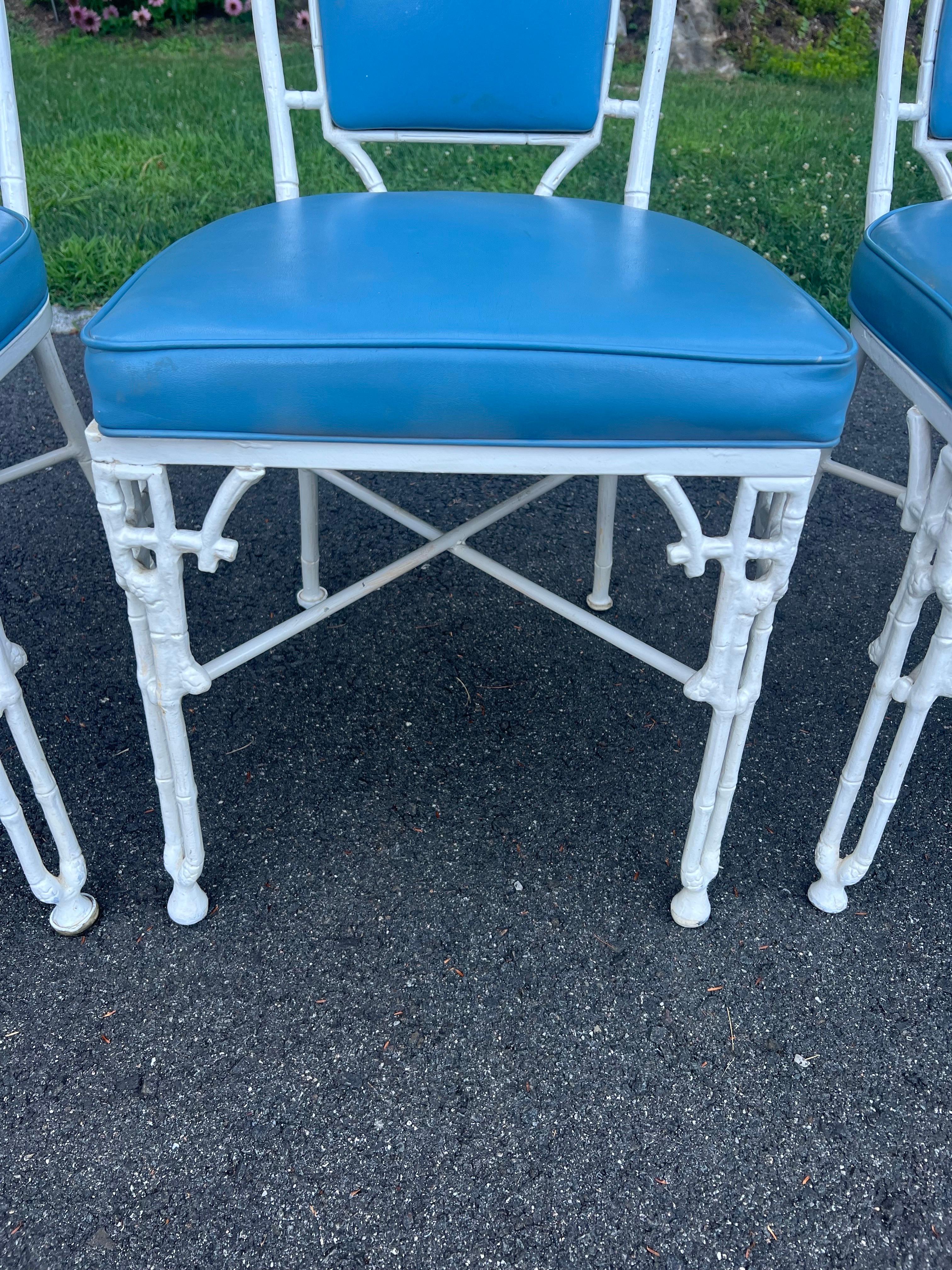 Chinese Chippendale Bamboo Patio Set by Kessler For Sale 3