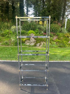 Maison Jansen Two toned Brass and Chrome Etagere