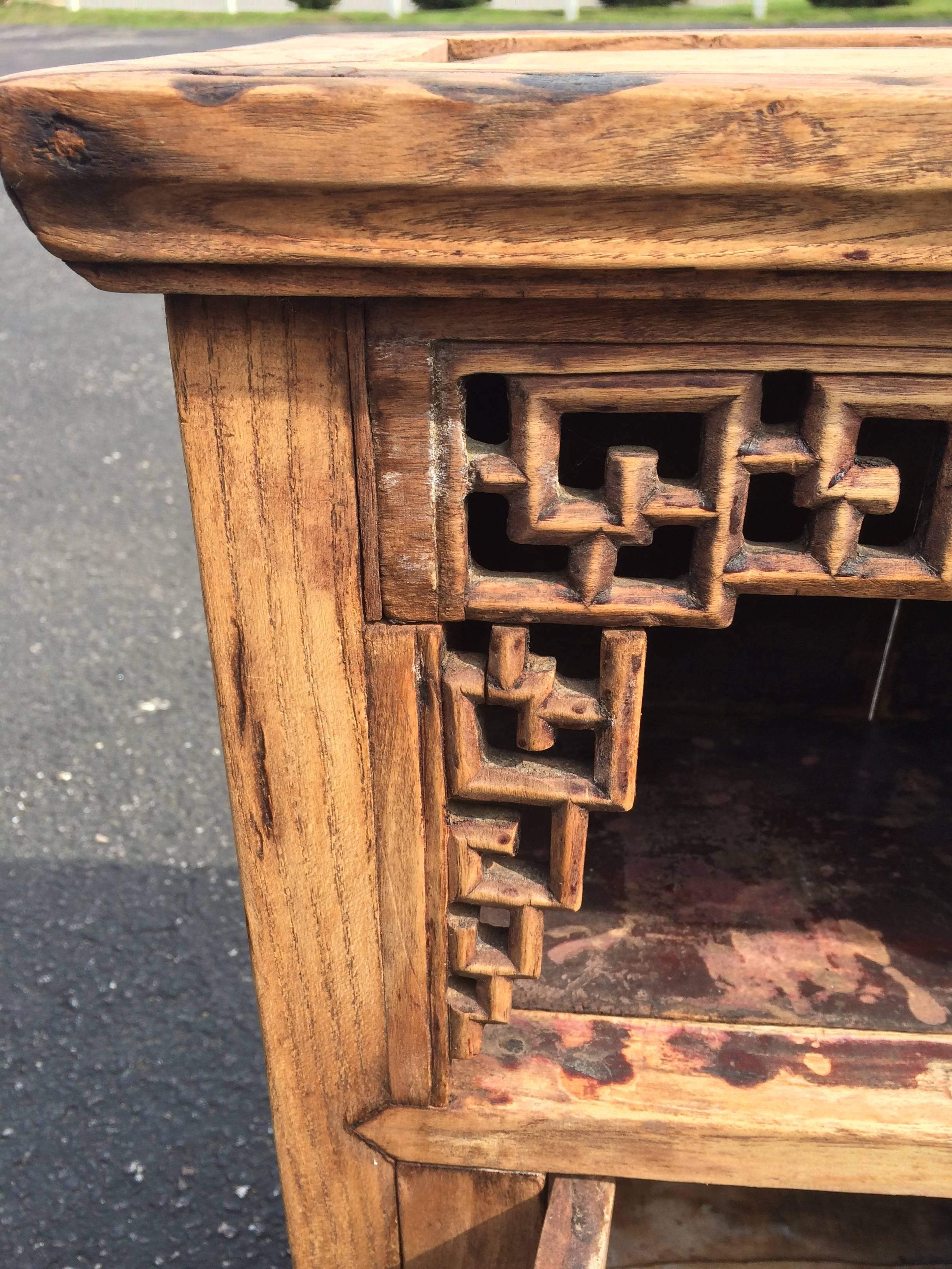 Mid-20th Century Asian Cabinet with Fretwork