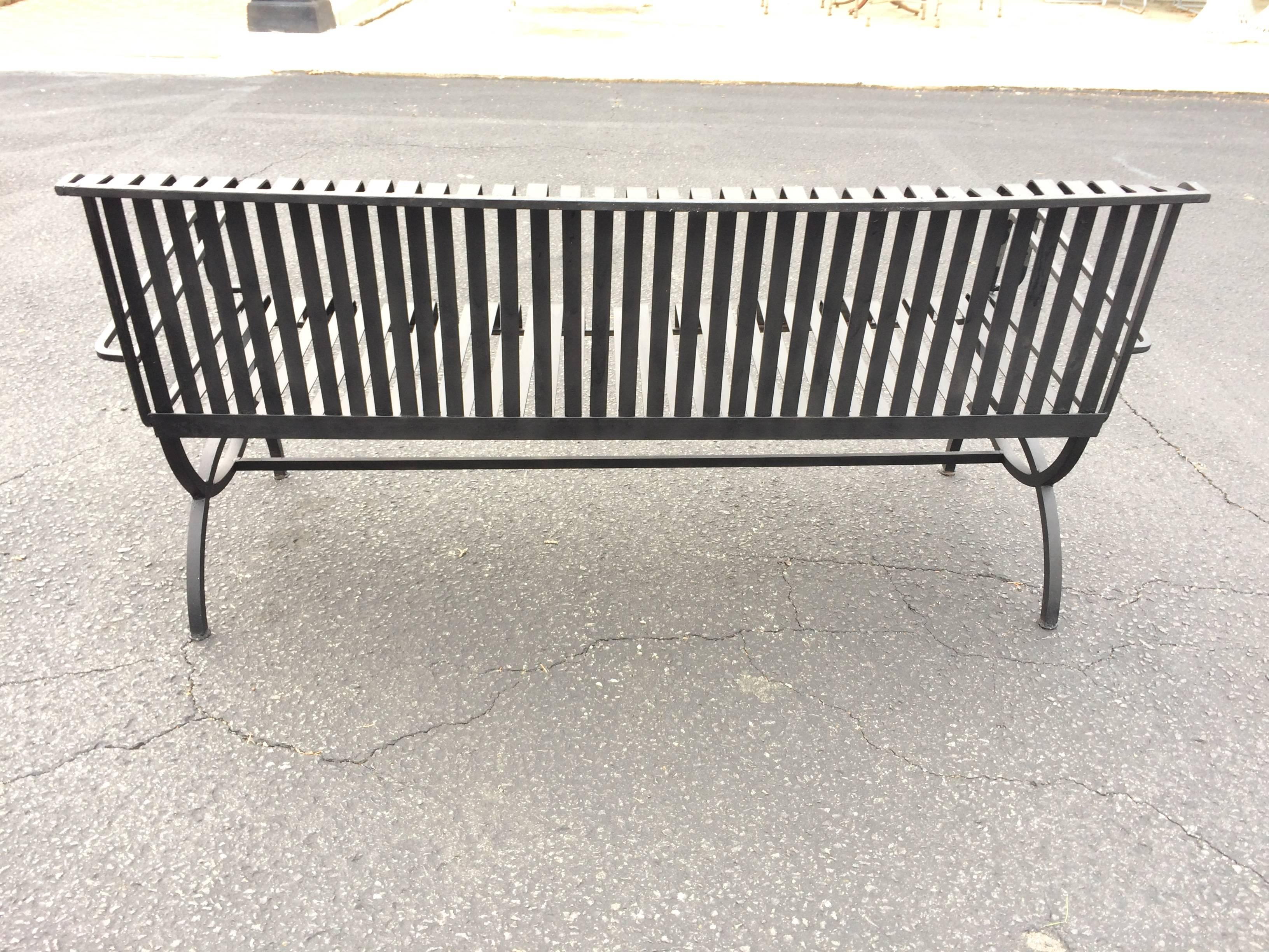 Rare Handmade Mid-Century Steel Bench 3