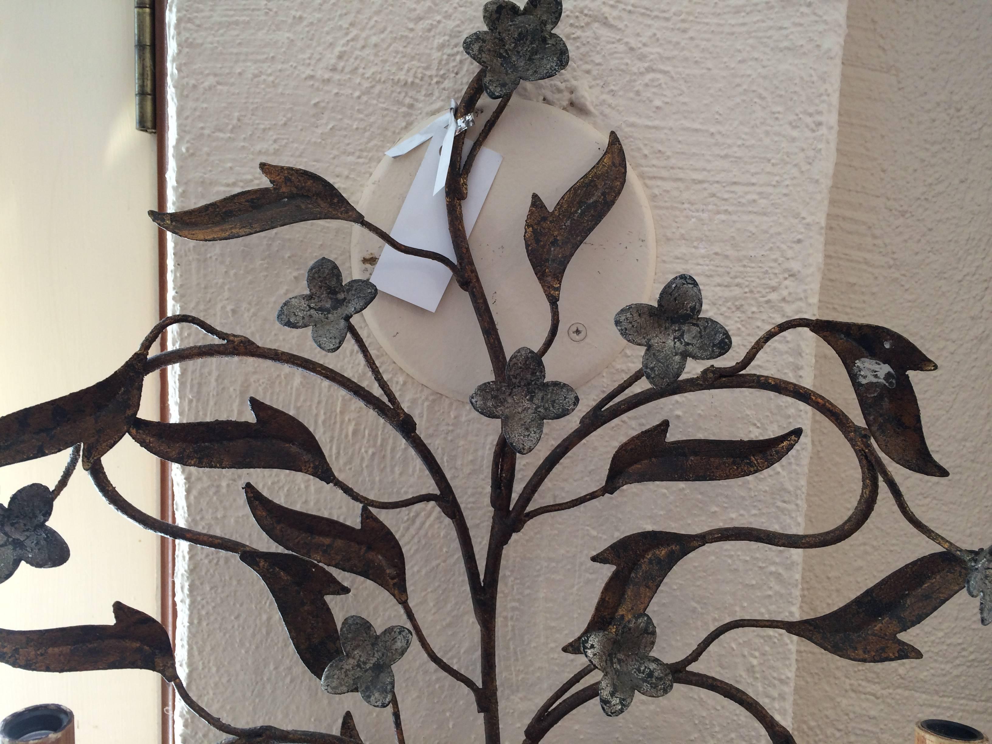 Romantic Floral Double Armed Iron Sconce