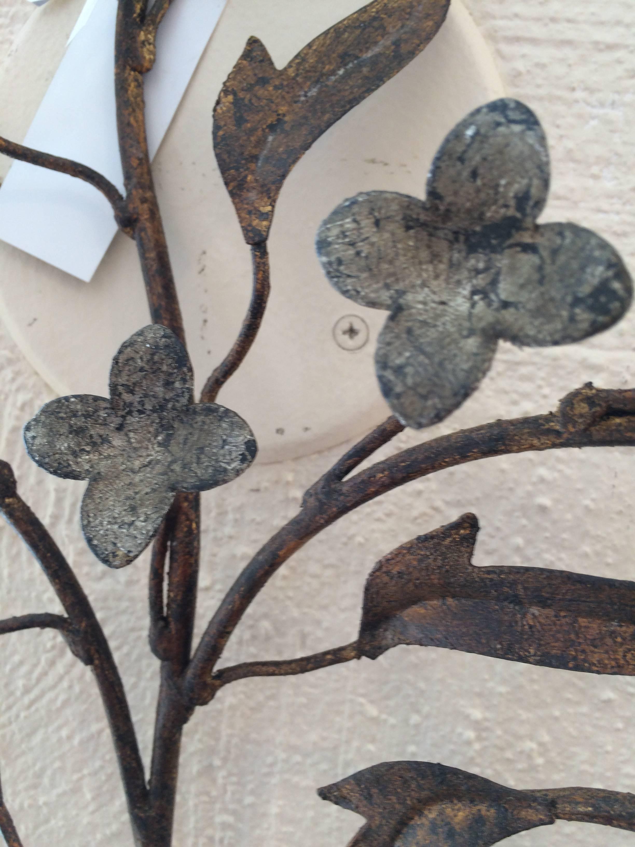 Floral Double Armed Iron Sconce 2