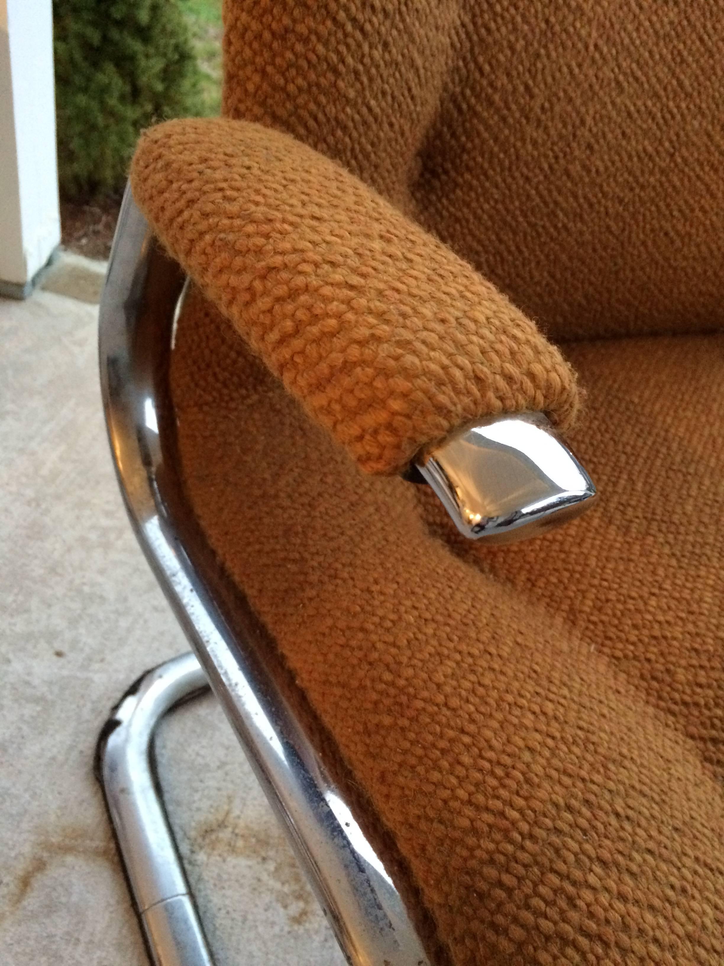 chrome cantilever chairs