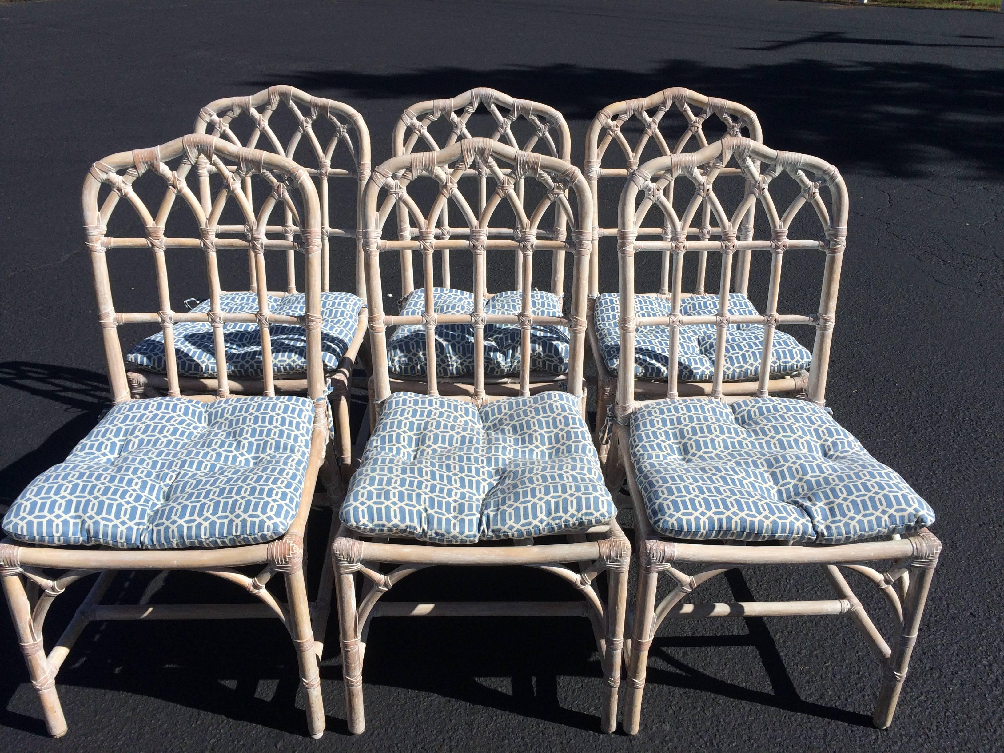 American McGuire Bamboo Chinese Chippendale chairs