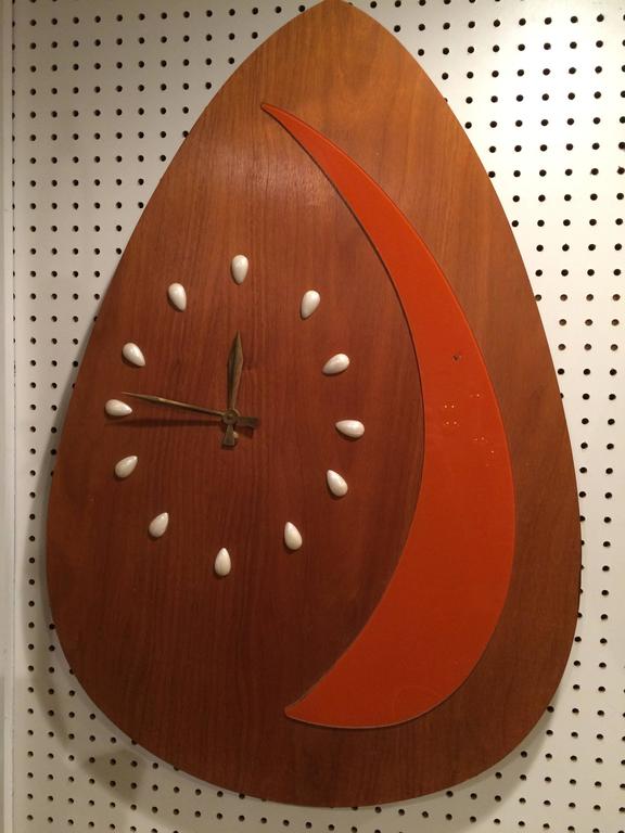 Huge Rare MidCentury Modern Guitar Pick Wall Clock at 1stDibs
