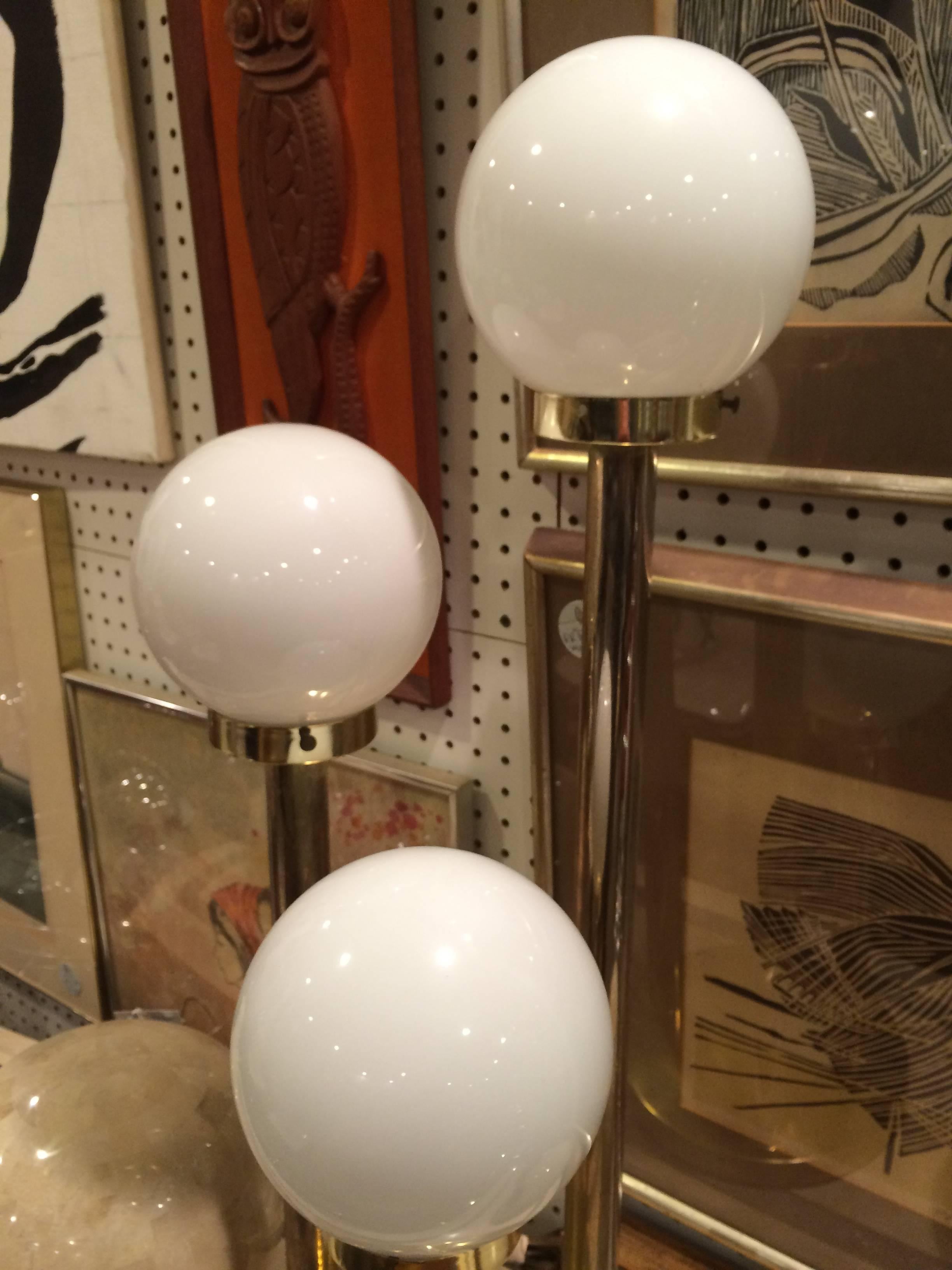 Mid-Century Modern Robert Sonneman Style Lollipop Table Lamp in Brass