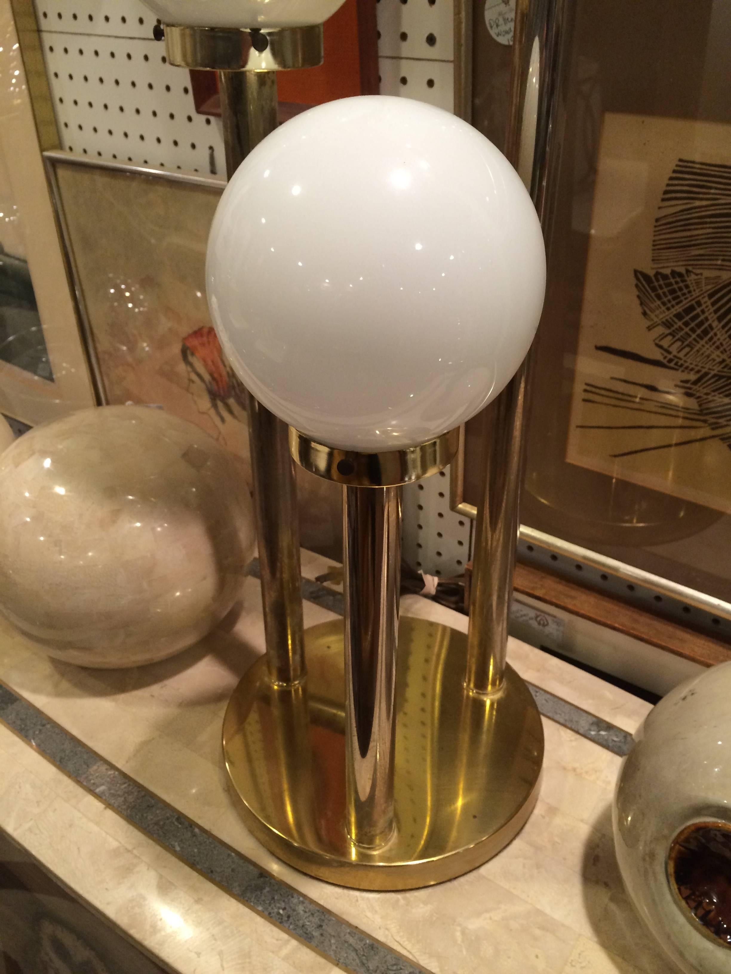 American Robert Sonneman Style Lollipop Table Lamp in Brass