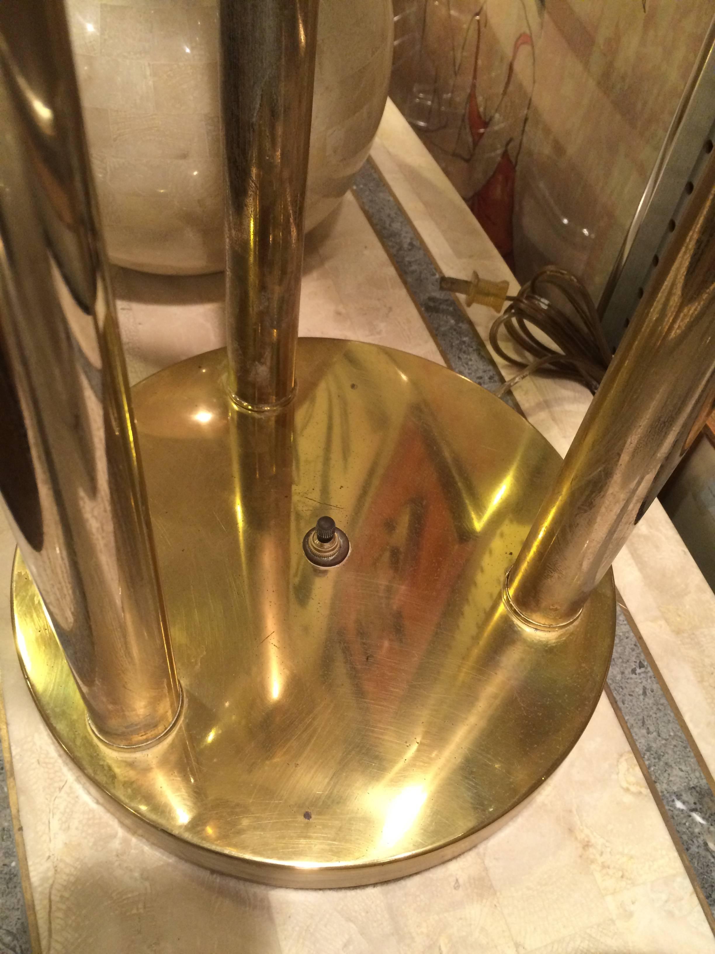 Plated Robert Sonneman Style Lollipop Table Lamp in Brass