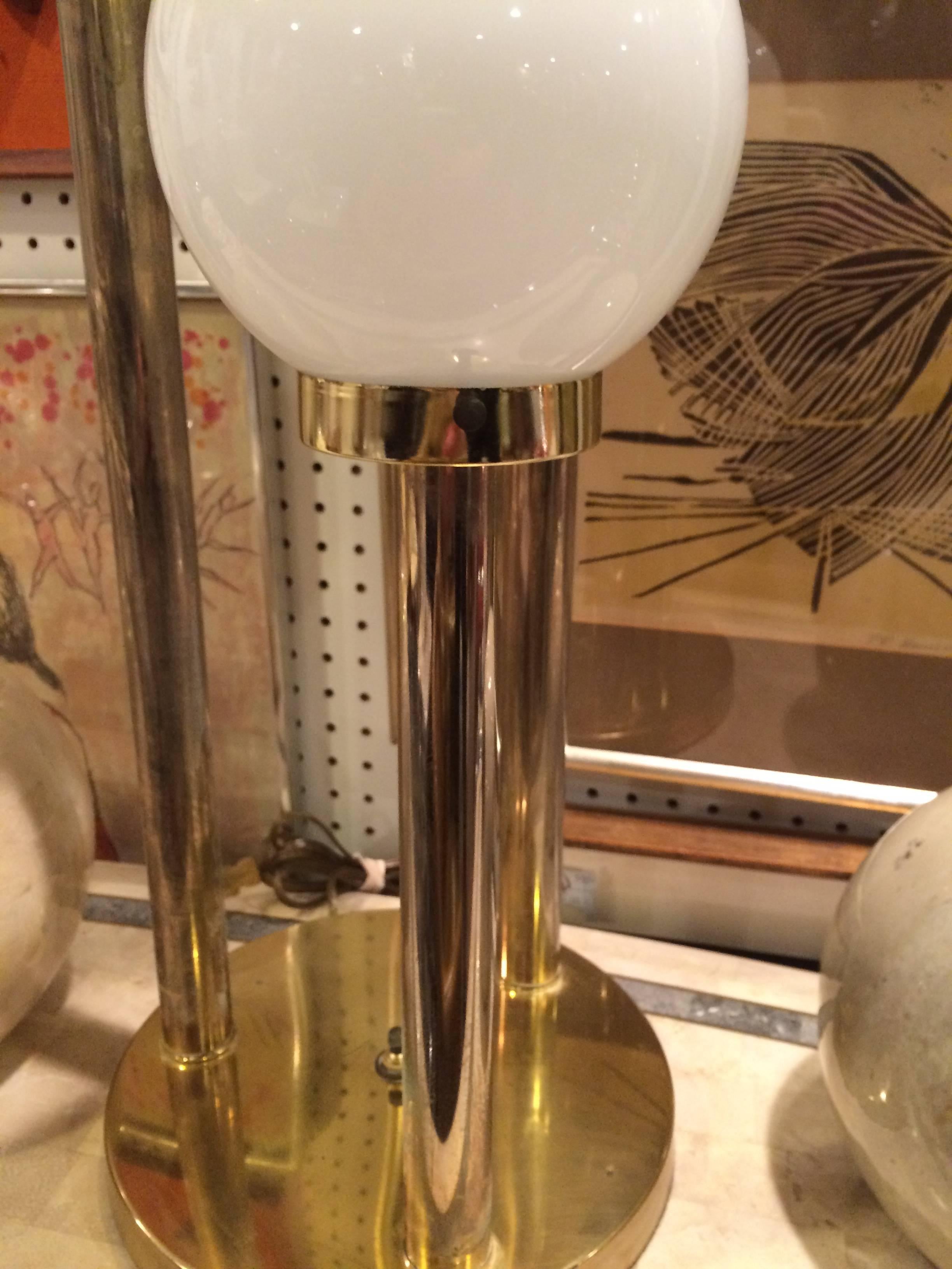 Robert Sonneman Style Lollipop Table Lamp in Brass 1