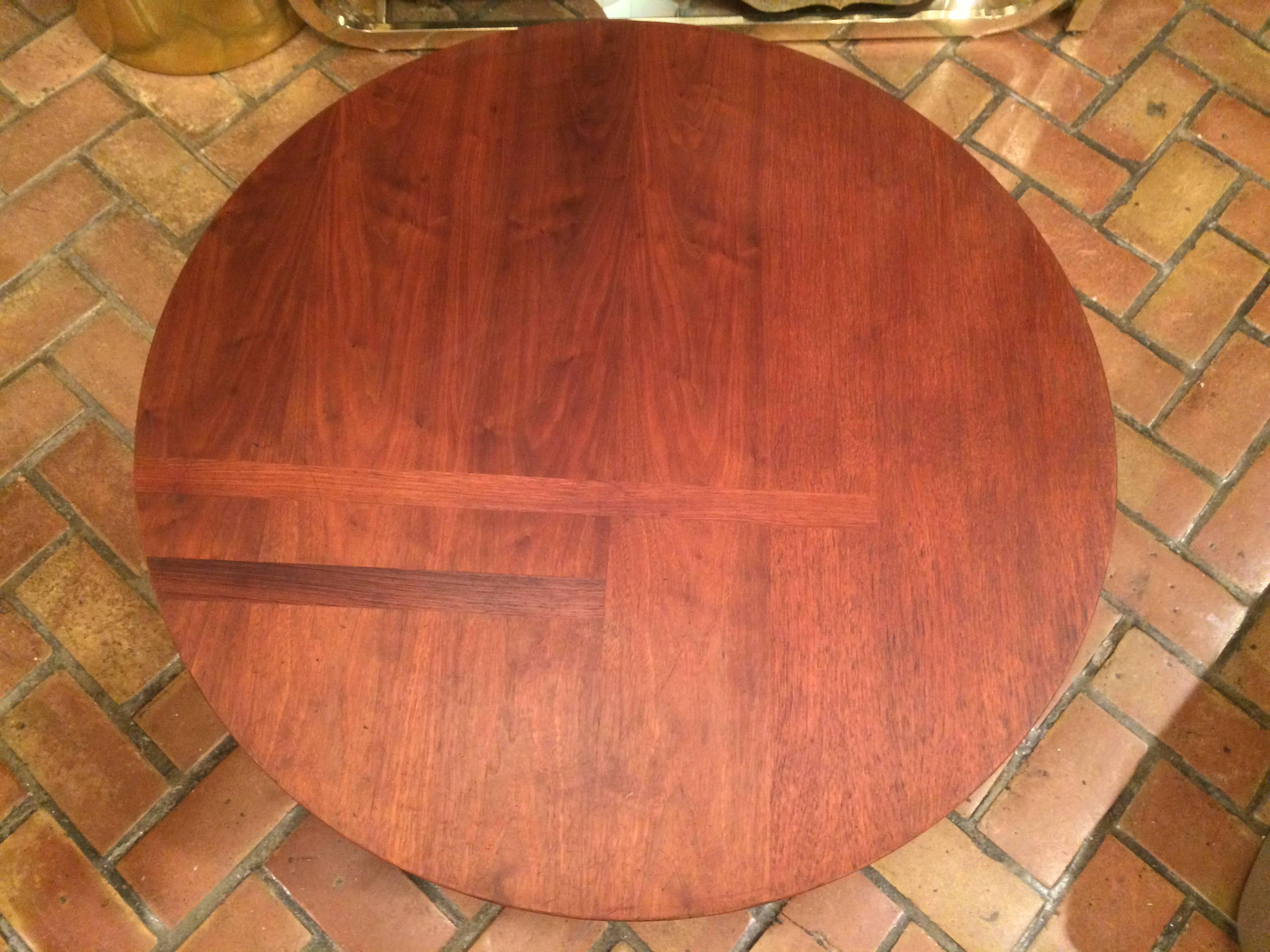 Mid-20th Century Mid-Century Round Solid Walnut Coffee Table