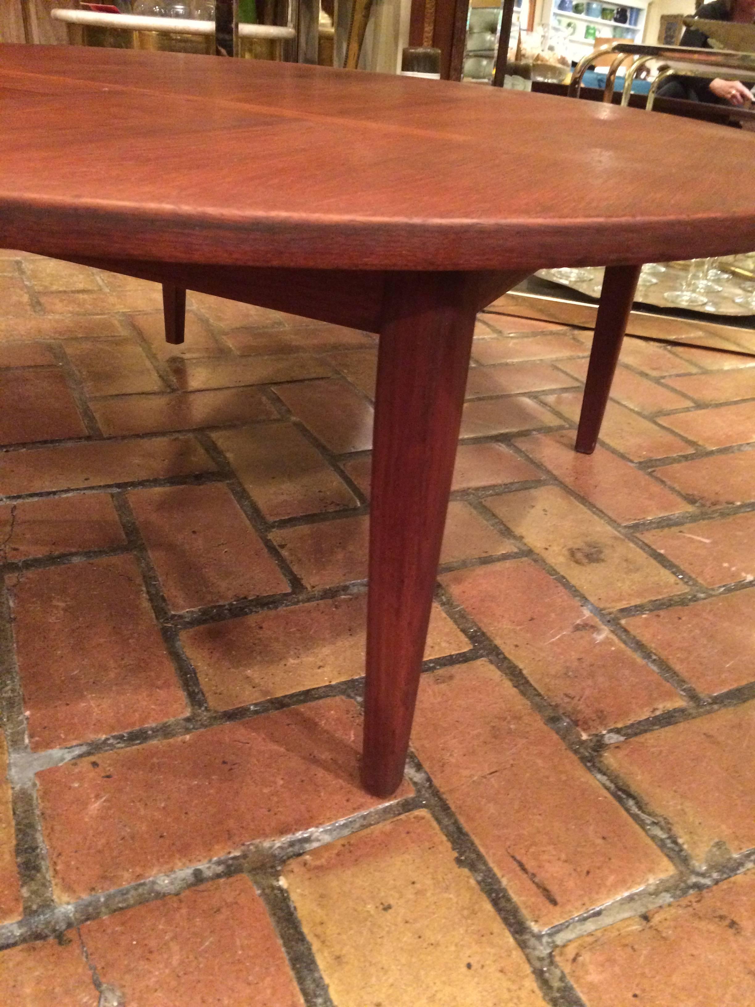 Mid-Century Round Solid Walnut Coffee Table 3