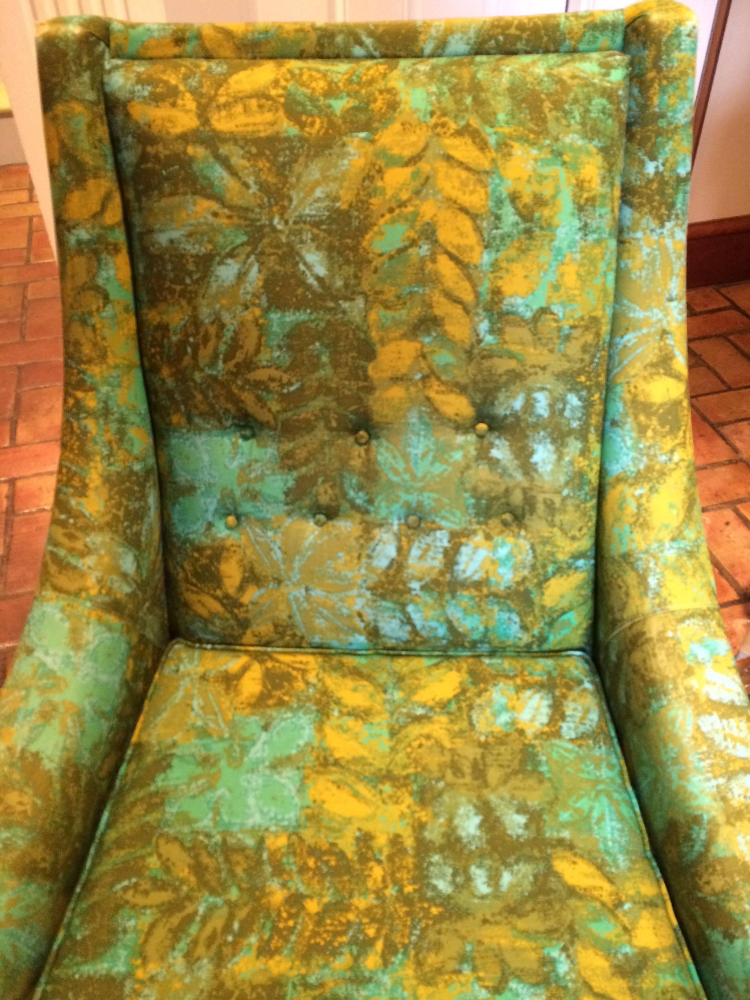 Rare Mid-Century Selig Armchair and Ottoman In Good Condition For Sale In Redding, CT