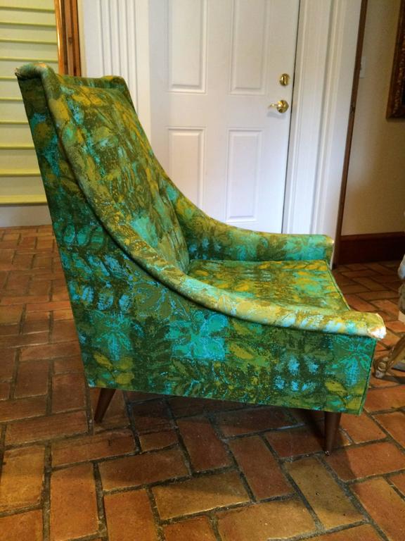 Rare Mid-Century Selig Armchair and Ottoman In Good Condition For Sale In Redding, CT