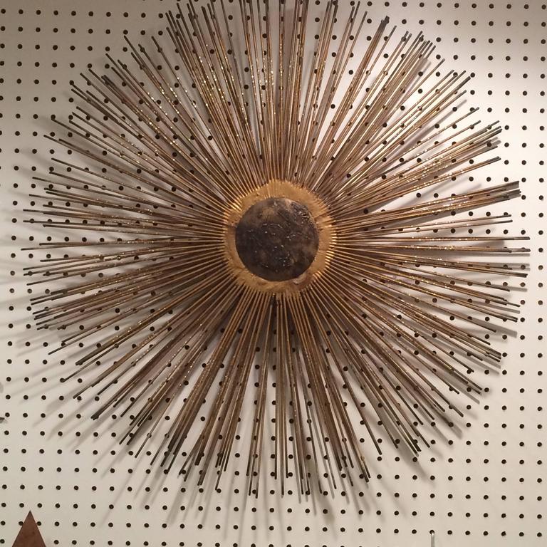 Mid Century Brutalist Starburst Wall Sculpture at 1stDibs