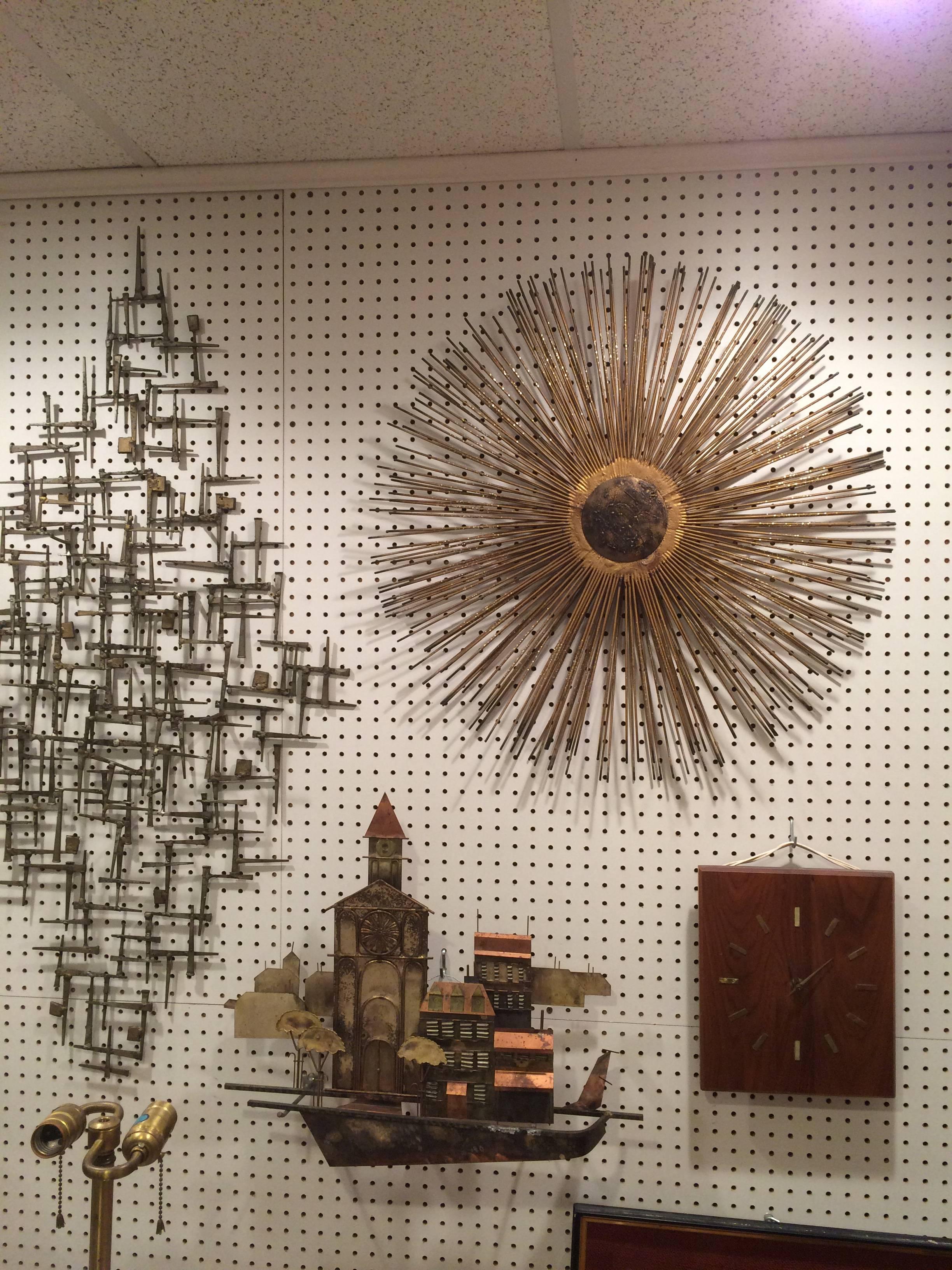 Mid Century Brutalist Starburst Wall Sculpture 3