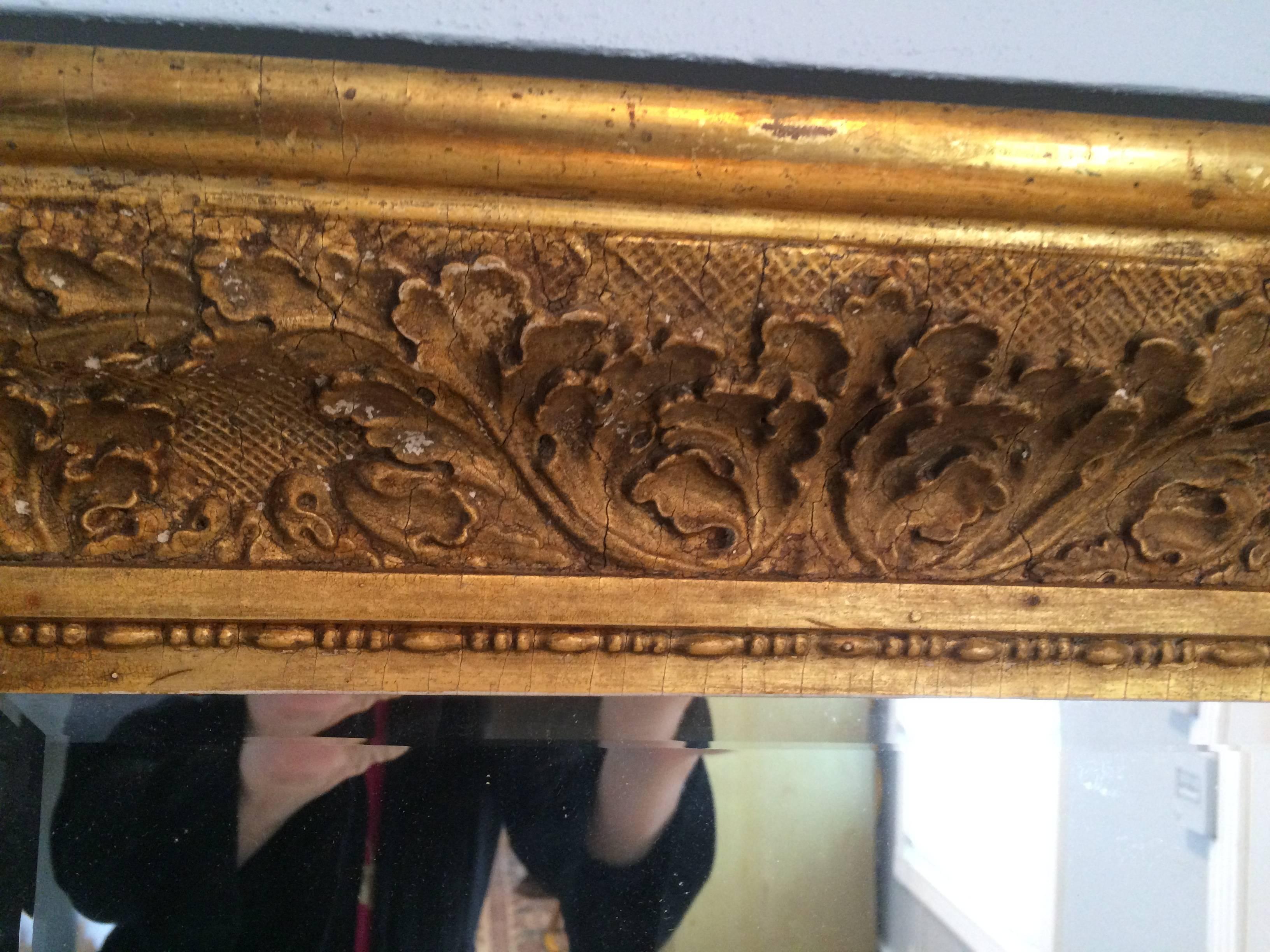 19th Century Large Antique Gilt Mirror