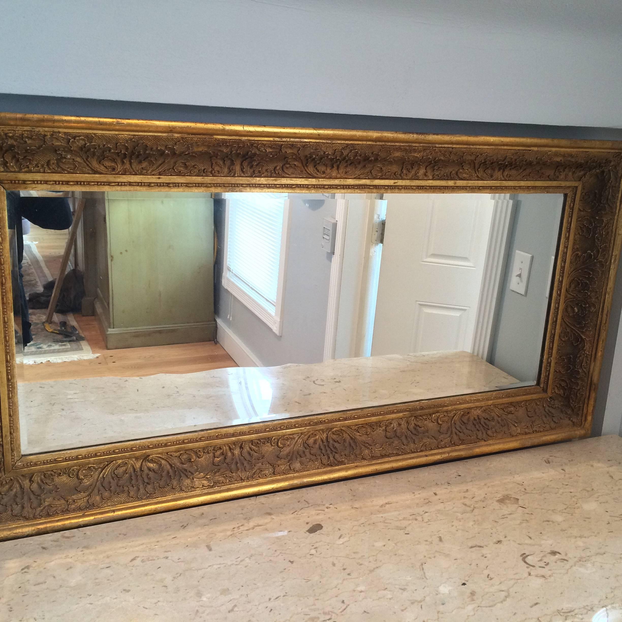Large Antique Gilt Mirror 1