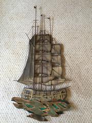 Brutalist Mid Century Ship Wall Sculpture
