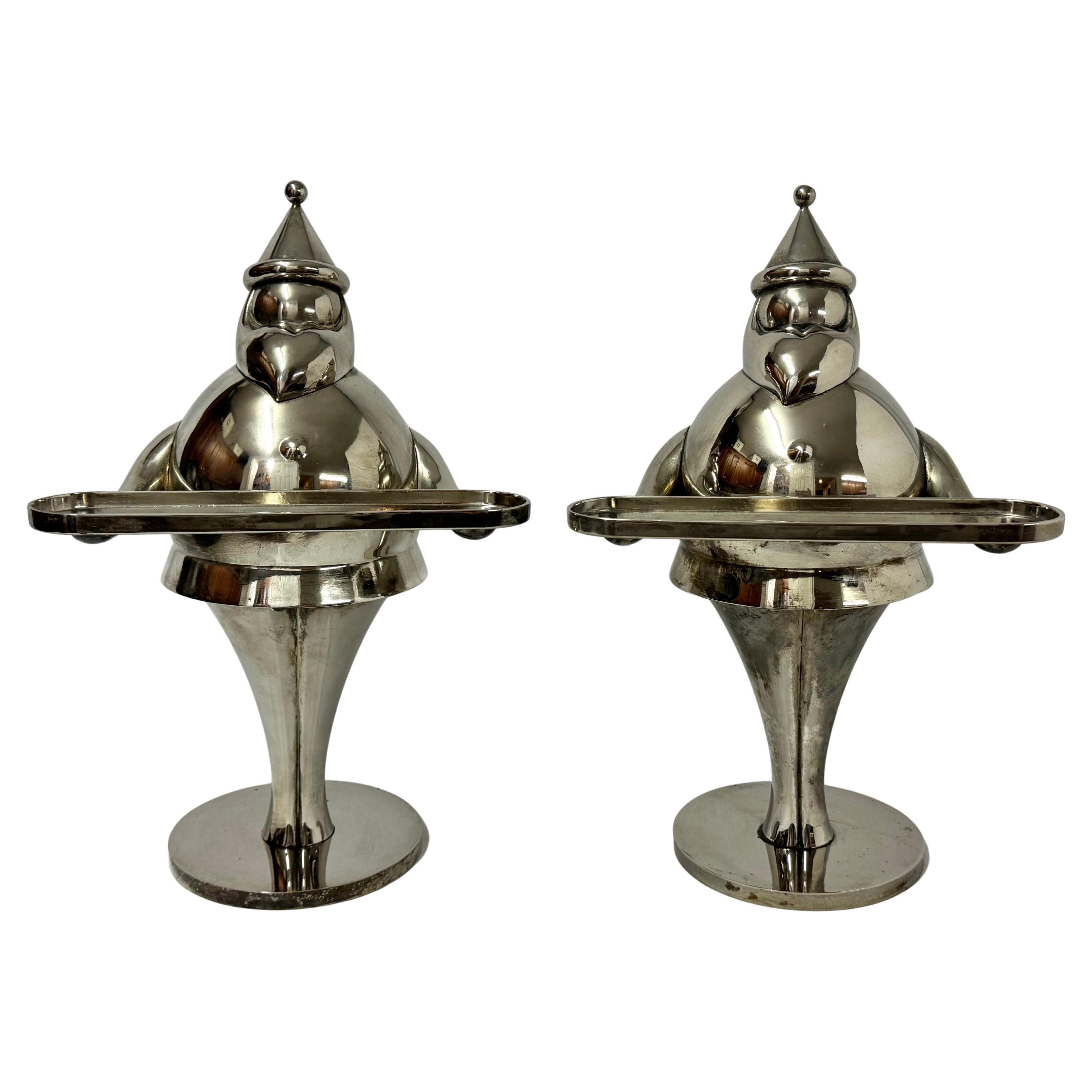 Pair of Art Deco Style Santa Claus Sculptures