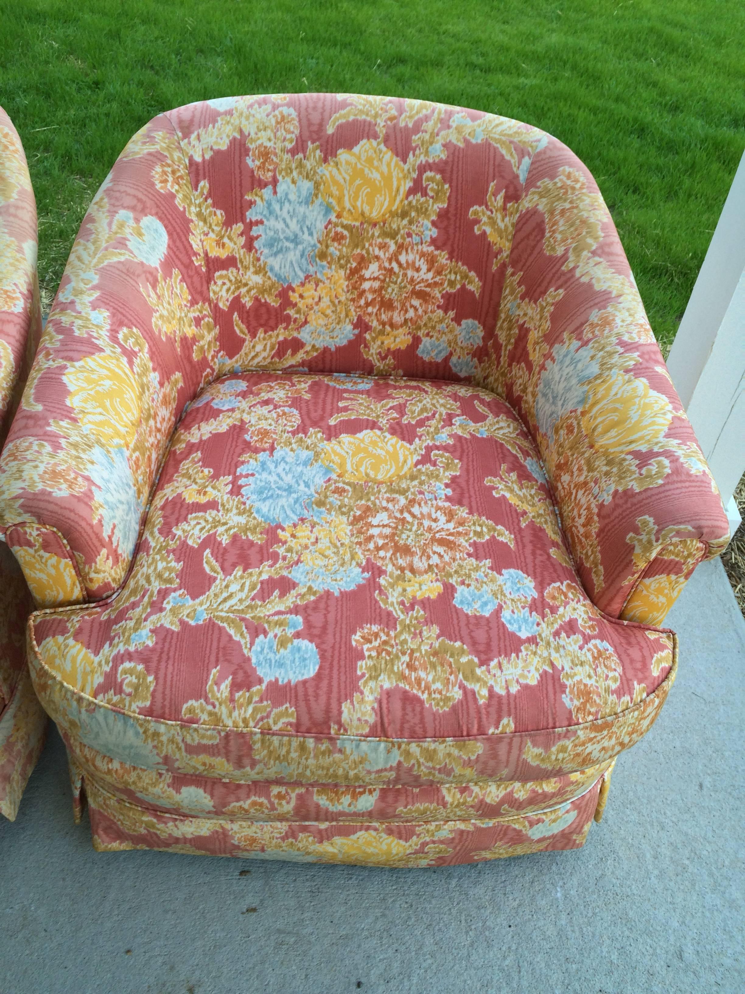 Late 20th Century Pair of Henredon Club Chairs