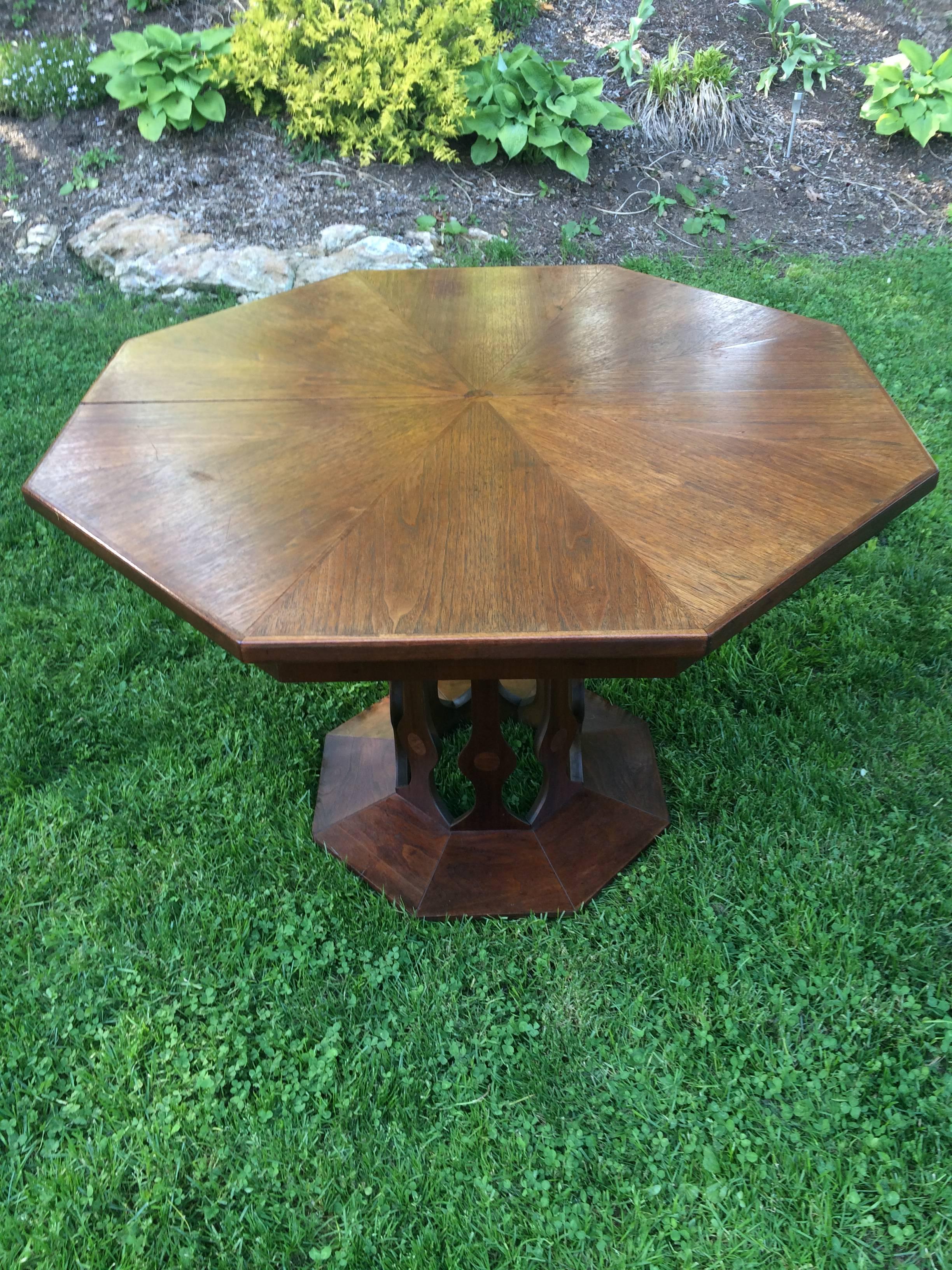 Mid-Century Modern Foster-McDavid Octagonal Walnut Table