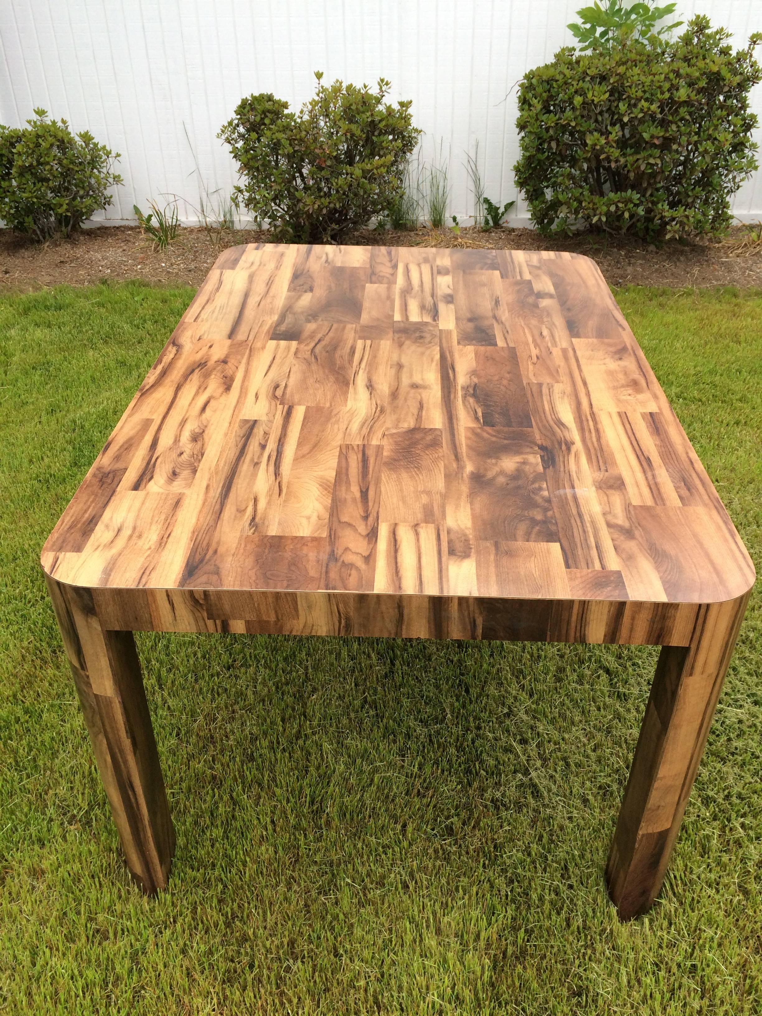Laminate 1970s Custom-Made Patchwork Parsons Table or Desk