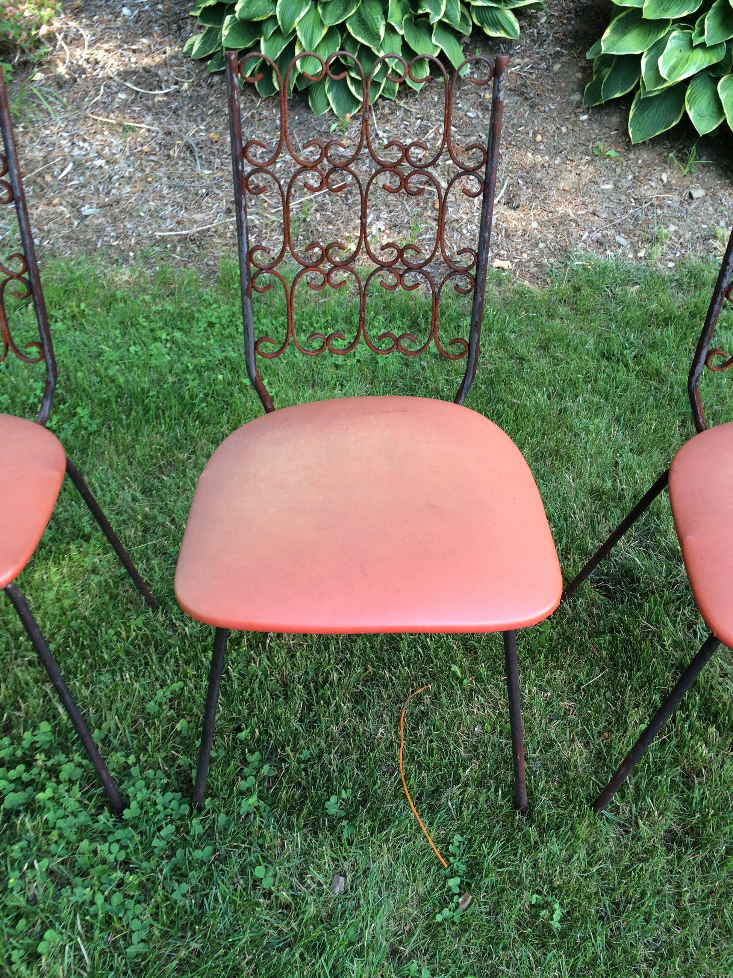 Glass Set of Four Arthur Umanoff Granada Chairs 