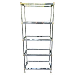Maison Jansen Two toned Brass and Chrome Etagere