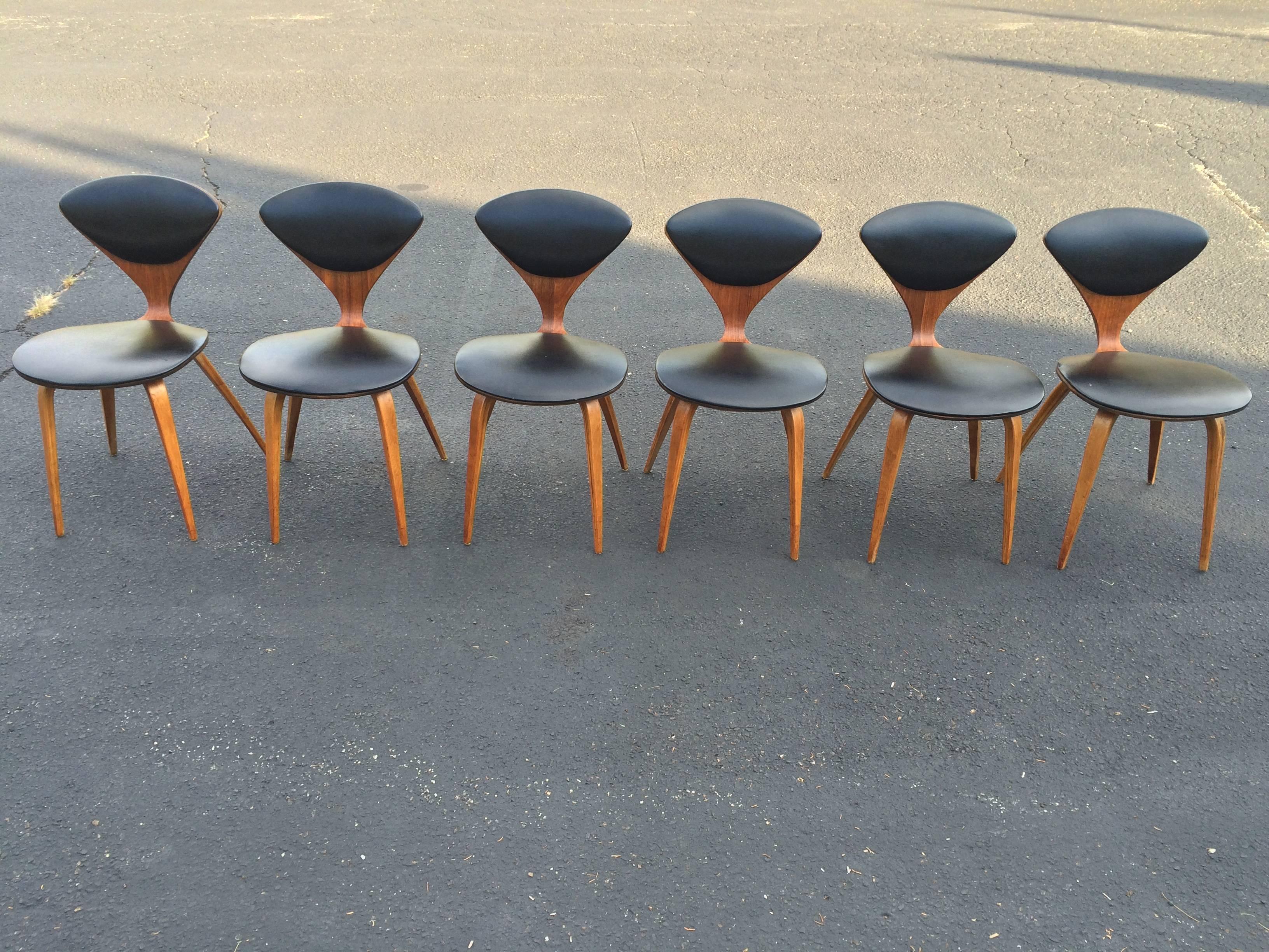 Set of Six Norman Cherner Dining Chairs for Plycraft 2
