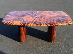 Exotic Zebrawood Dining or Conference Table by Leon Rosen for Pace