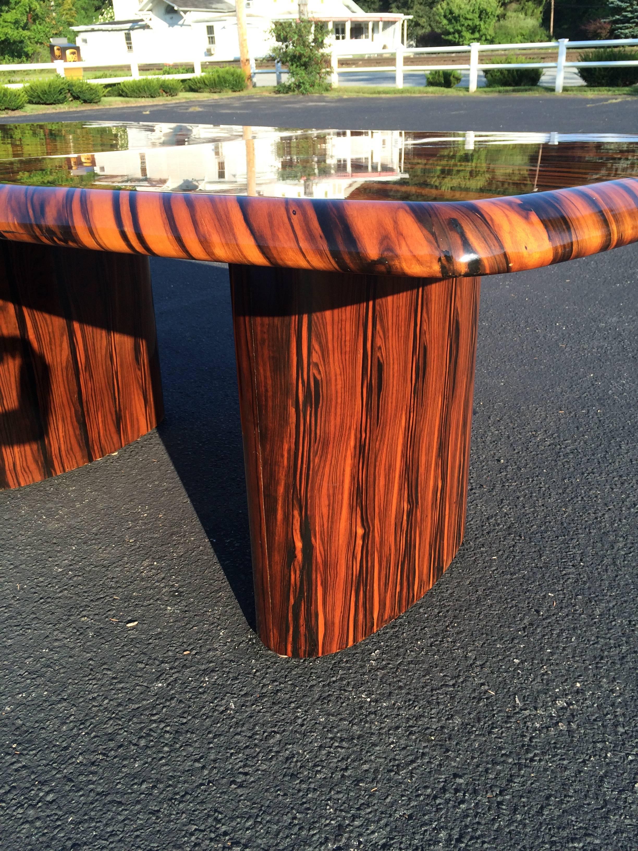 Exotic Zebrawood Dining or Conference Table by Leon Rosen for Pace In Good Condition In Redding, CT