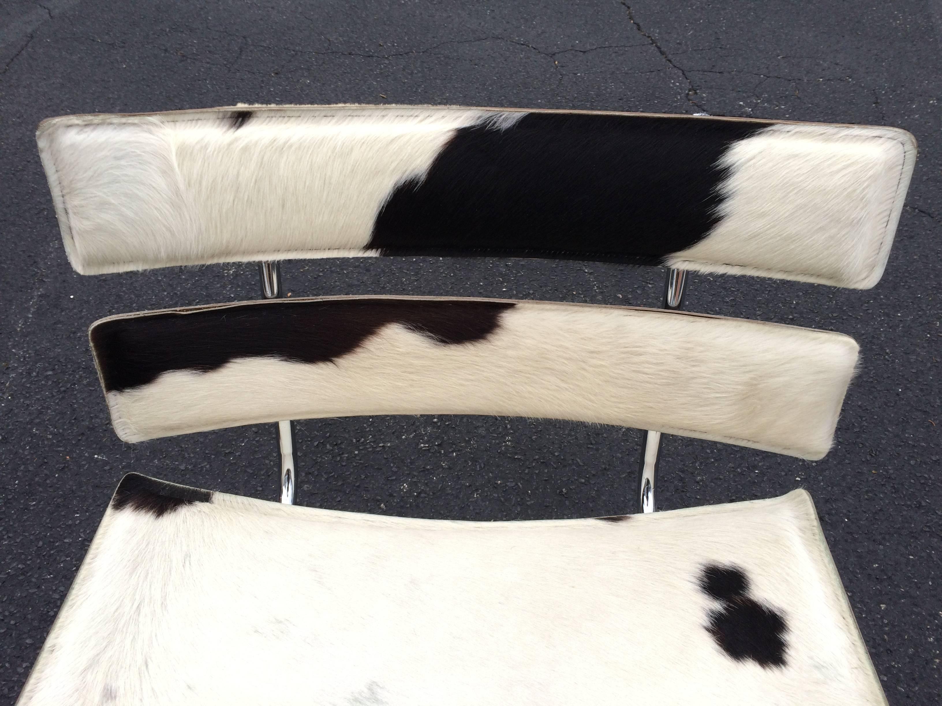 Cowhide and Chrome Eames Style Chair 1