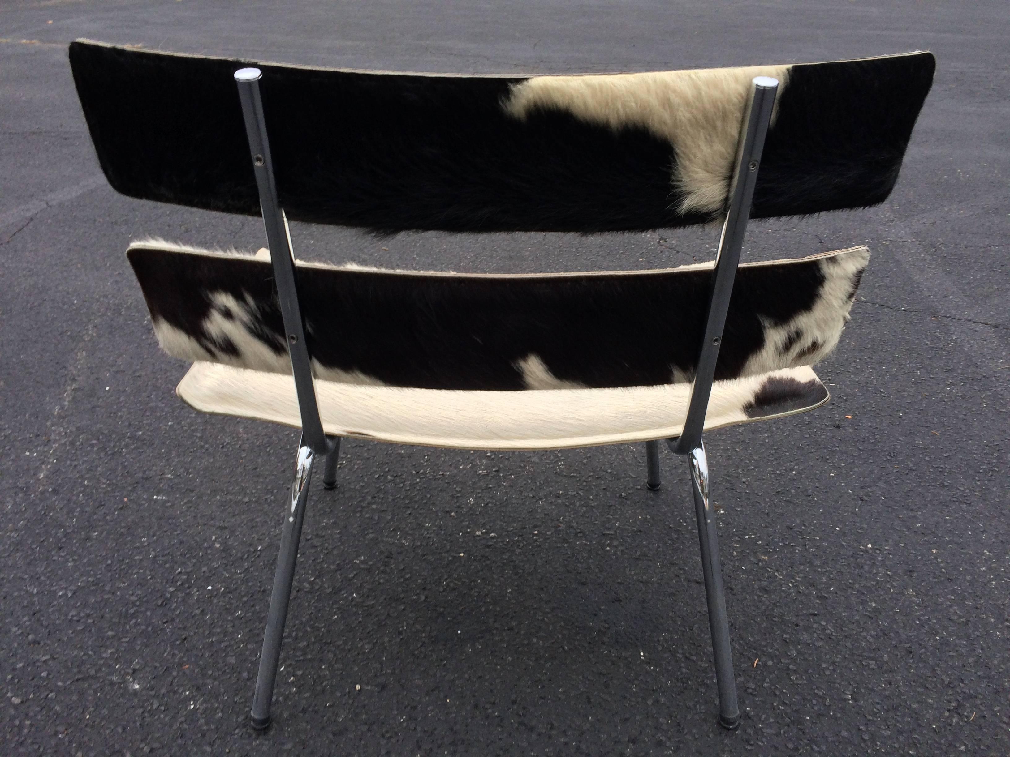 Cowhide and Chrome Eames Style Chair 2