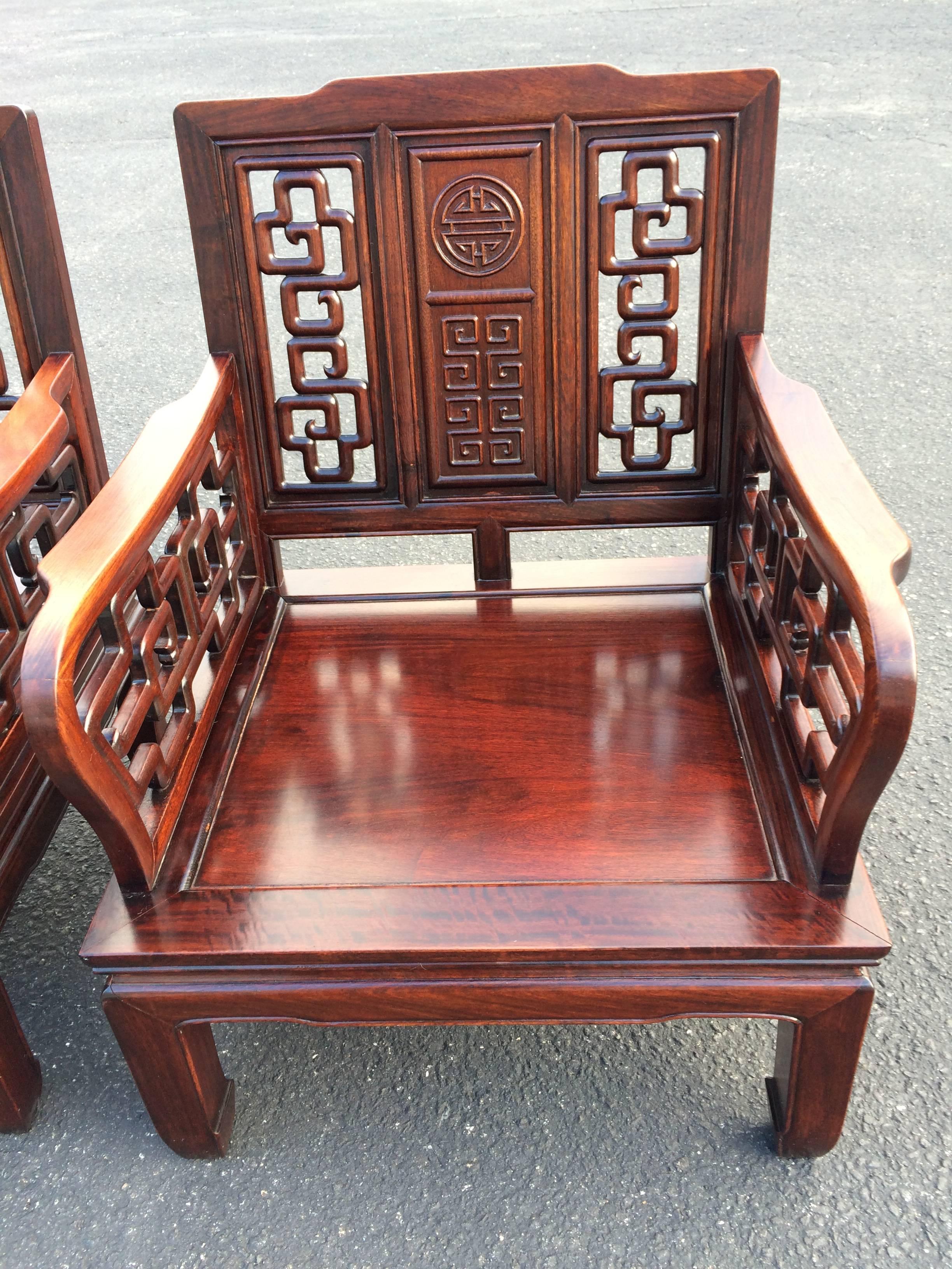 Upholstery Antique Carved Chinese Chippendale Rosewood
