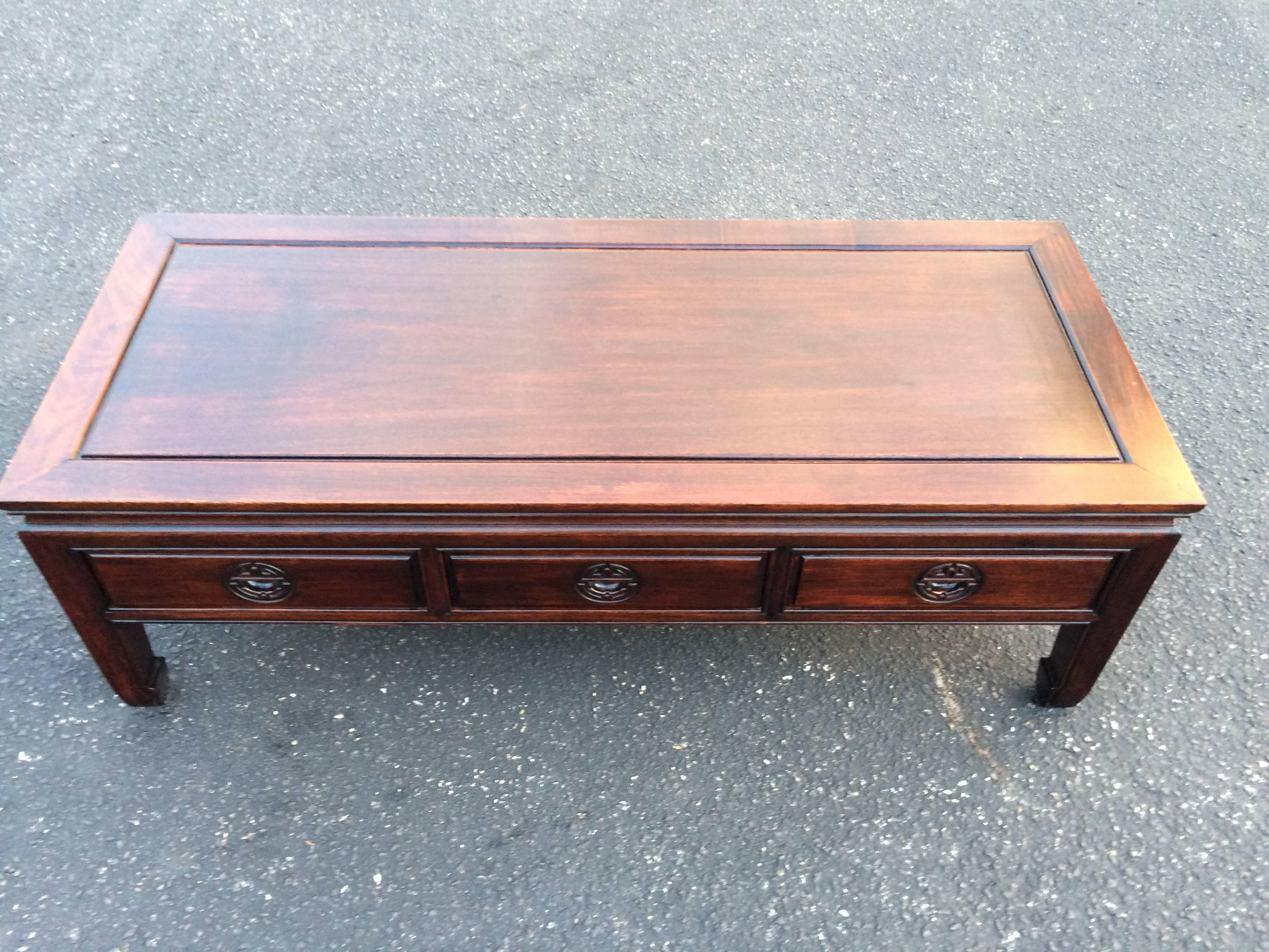 Antique Chinese Chippendale Rosewood Coffee Table 2