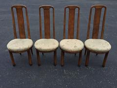 Set of Four High Back Henredon Dining Chairs