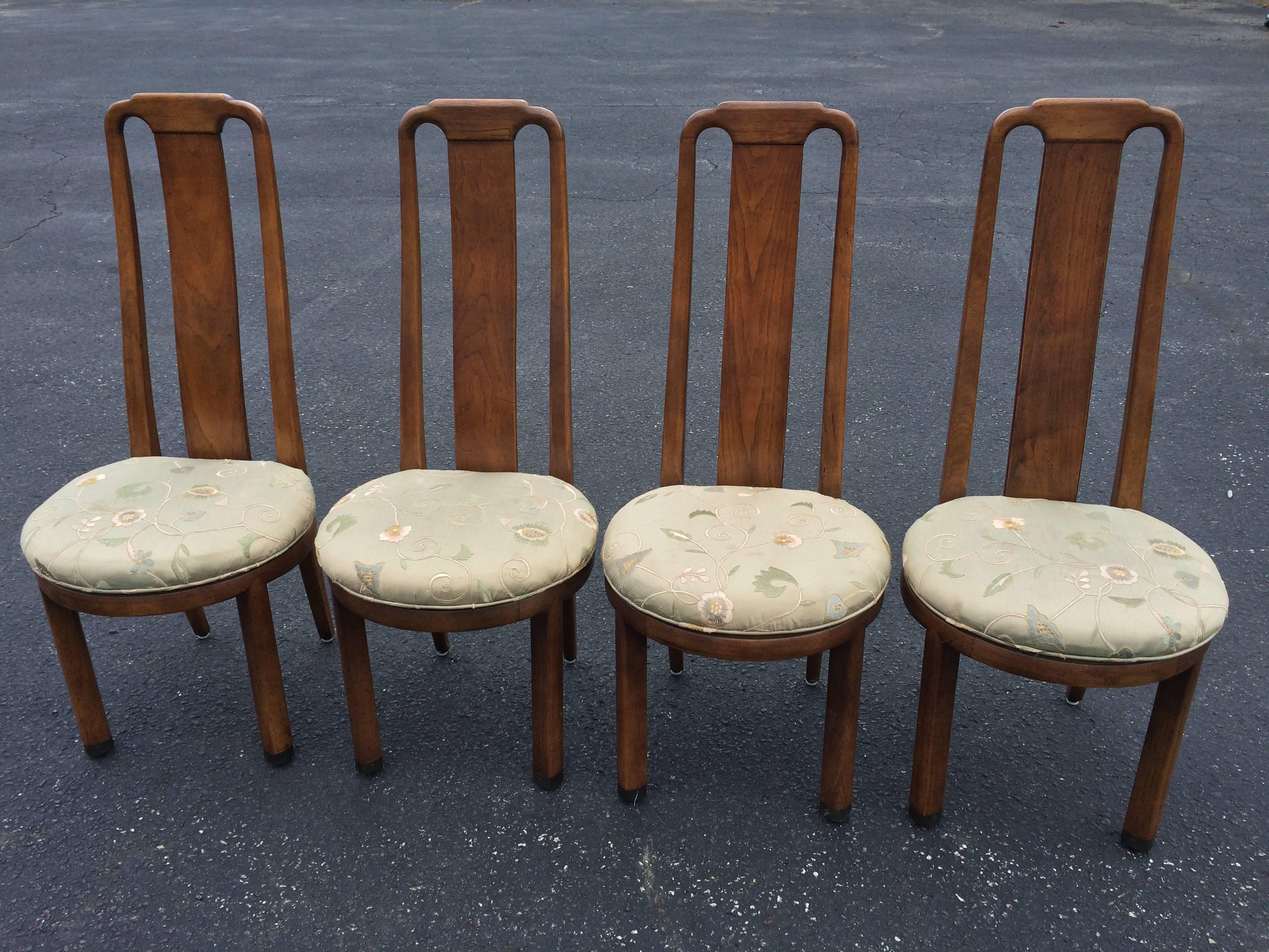 Hollywood Regency Set of Four High Back Henredon Dining Chairs