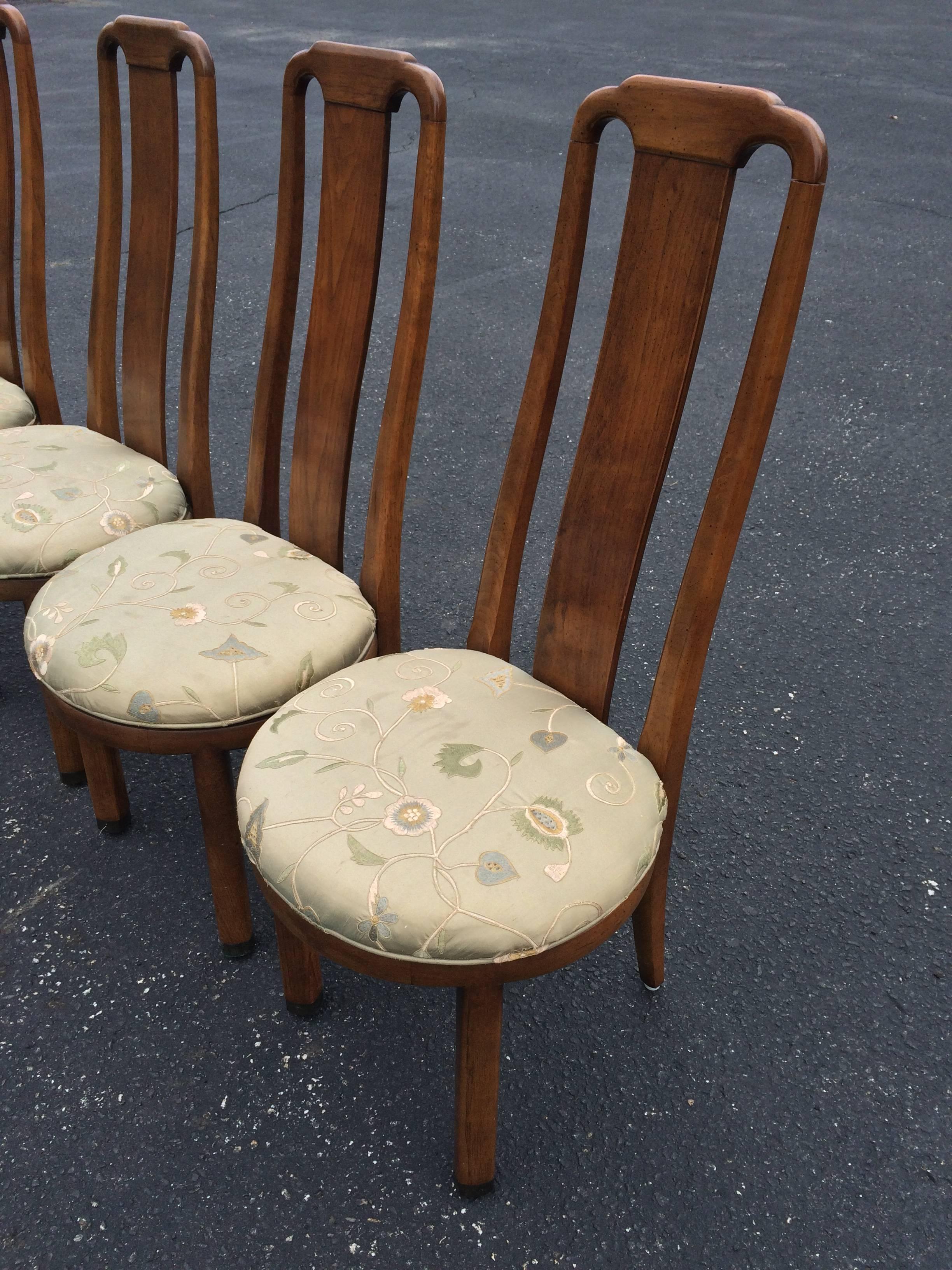 American Set of Four High Back Henredon Dining Chairs
