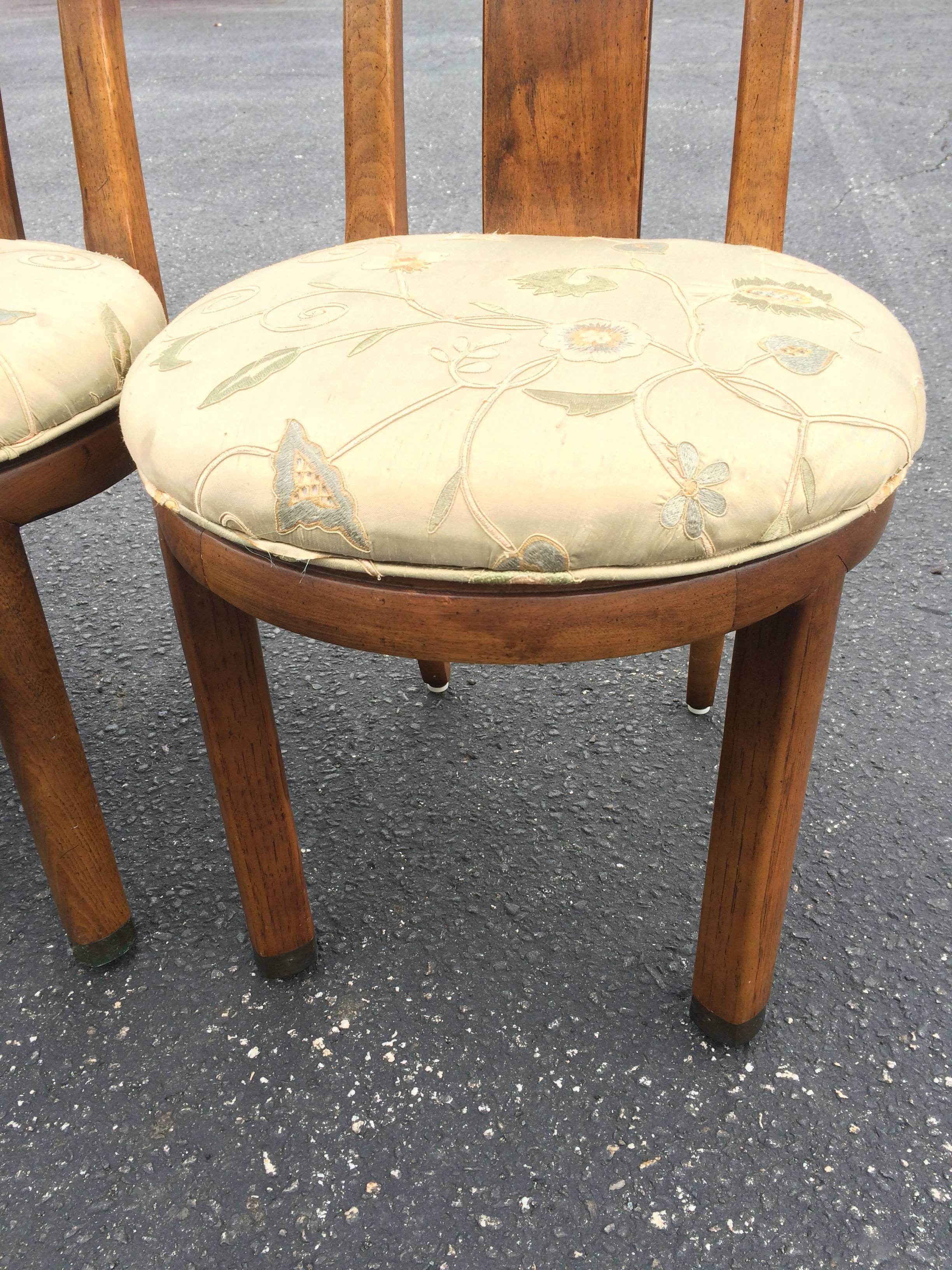 Late 20th Century Set of Four High Back Henredon Dining Chairs
