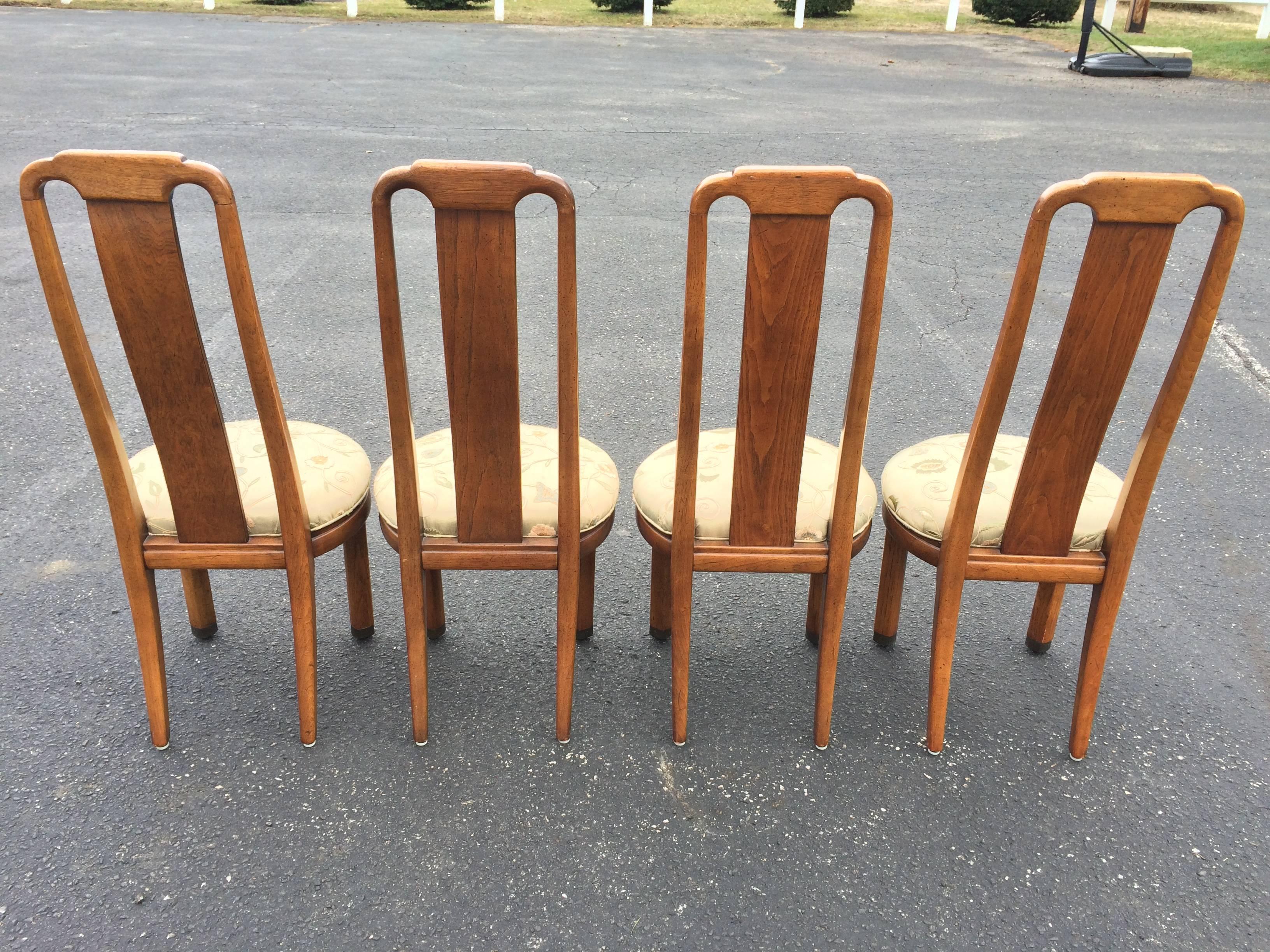 Set of Four High Back Henredon Dining Chairs 1