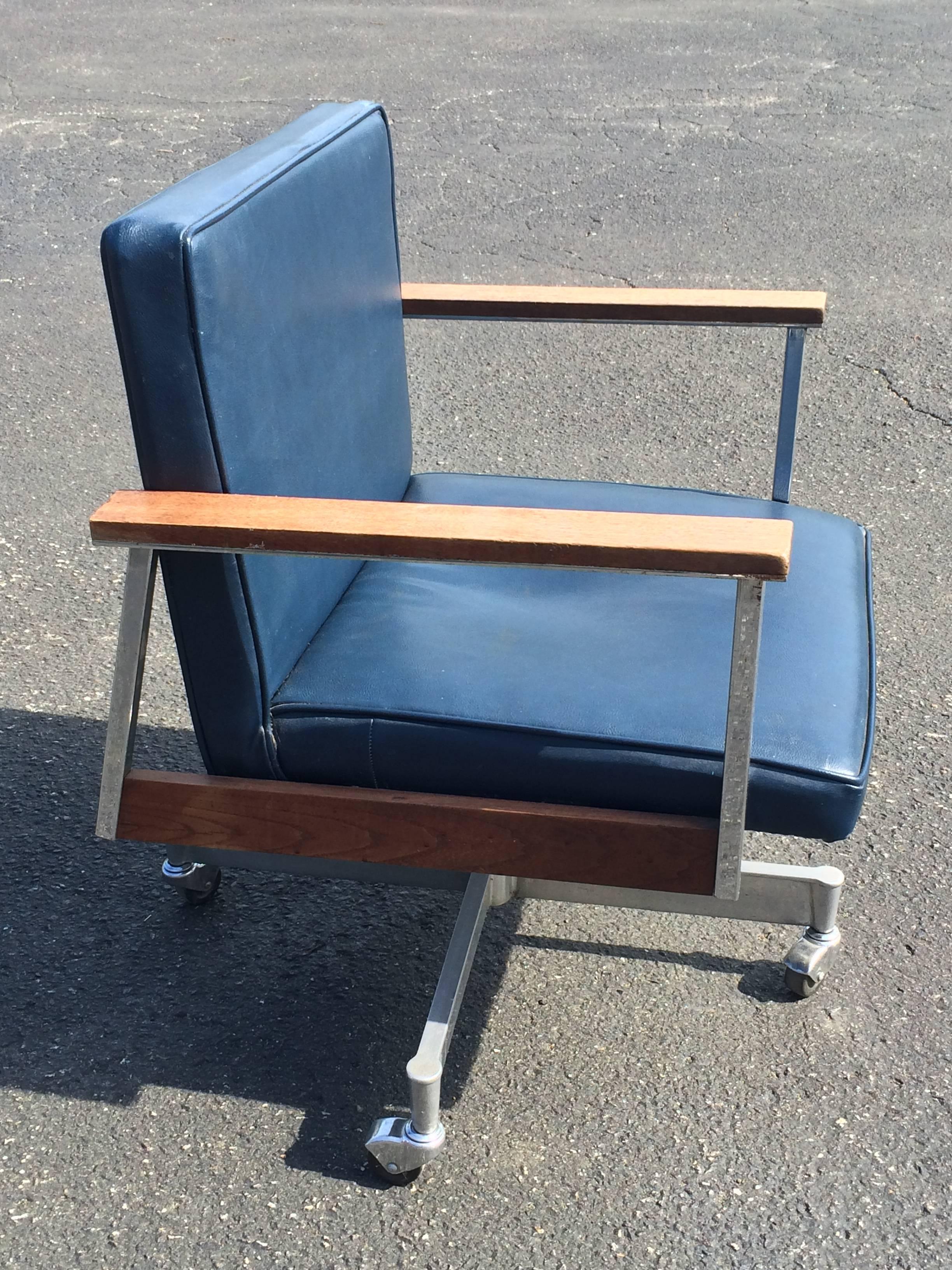Mid-Century Modern ON SALE- Mid-Century Office Swivel Chair on Casters