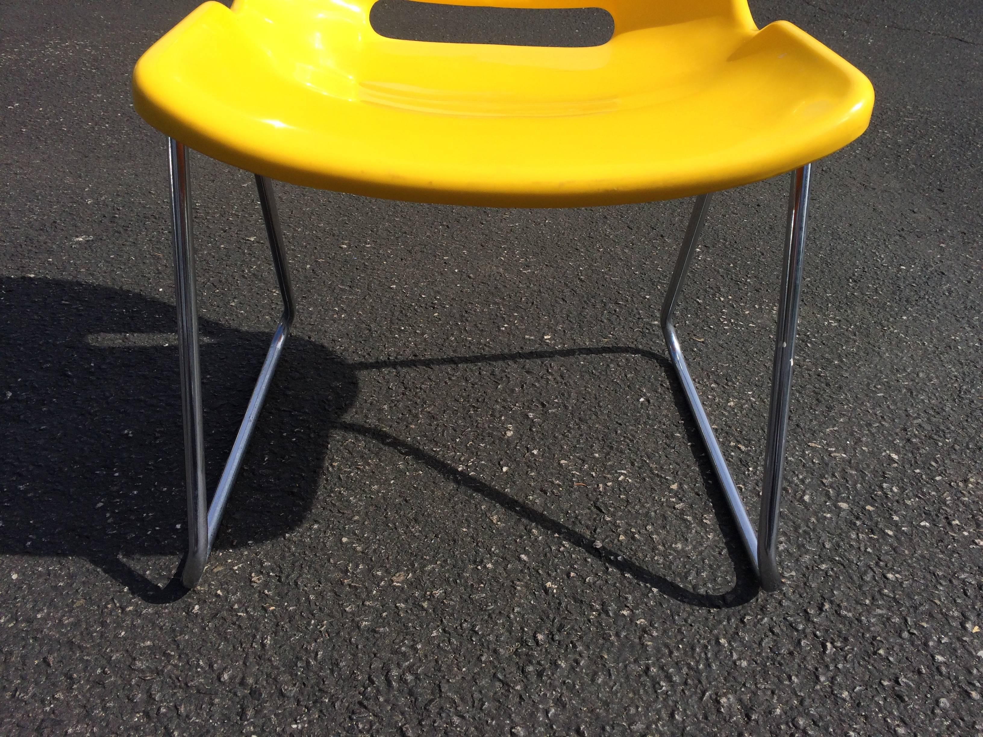 Signed Overman Yellow Side Chair In Good Condition In Redding, CT