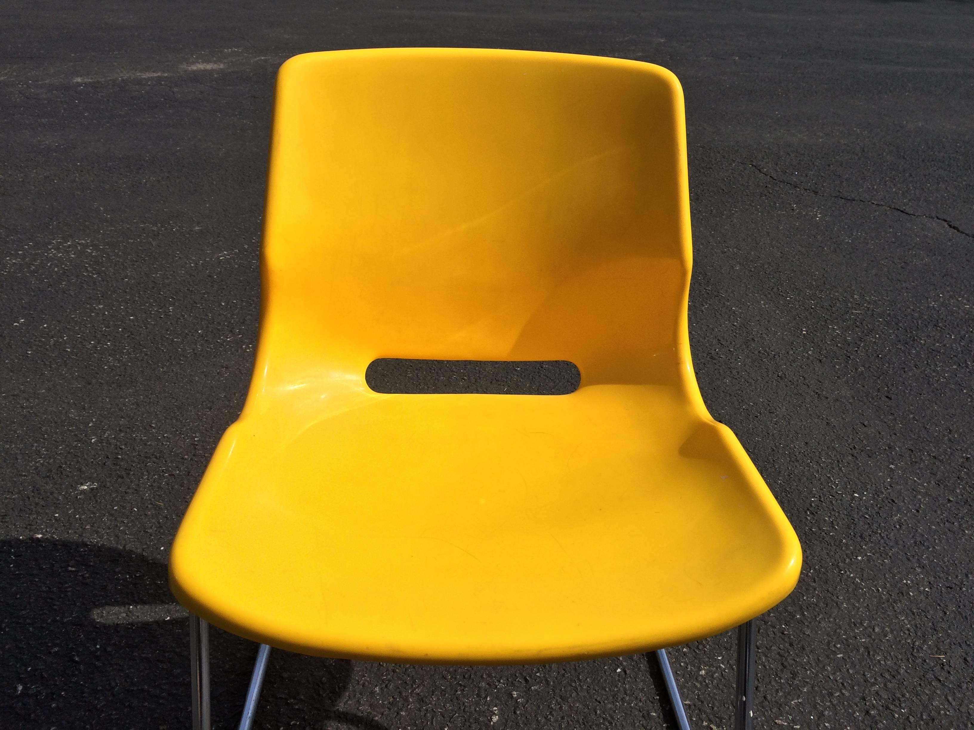 Mid-20th Century Signed Overman Yellow Side Chair