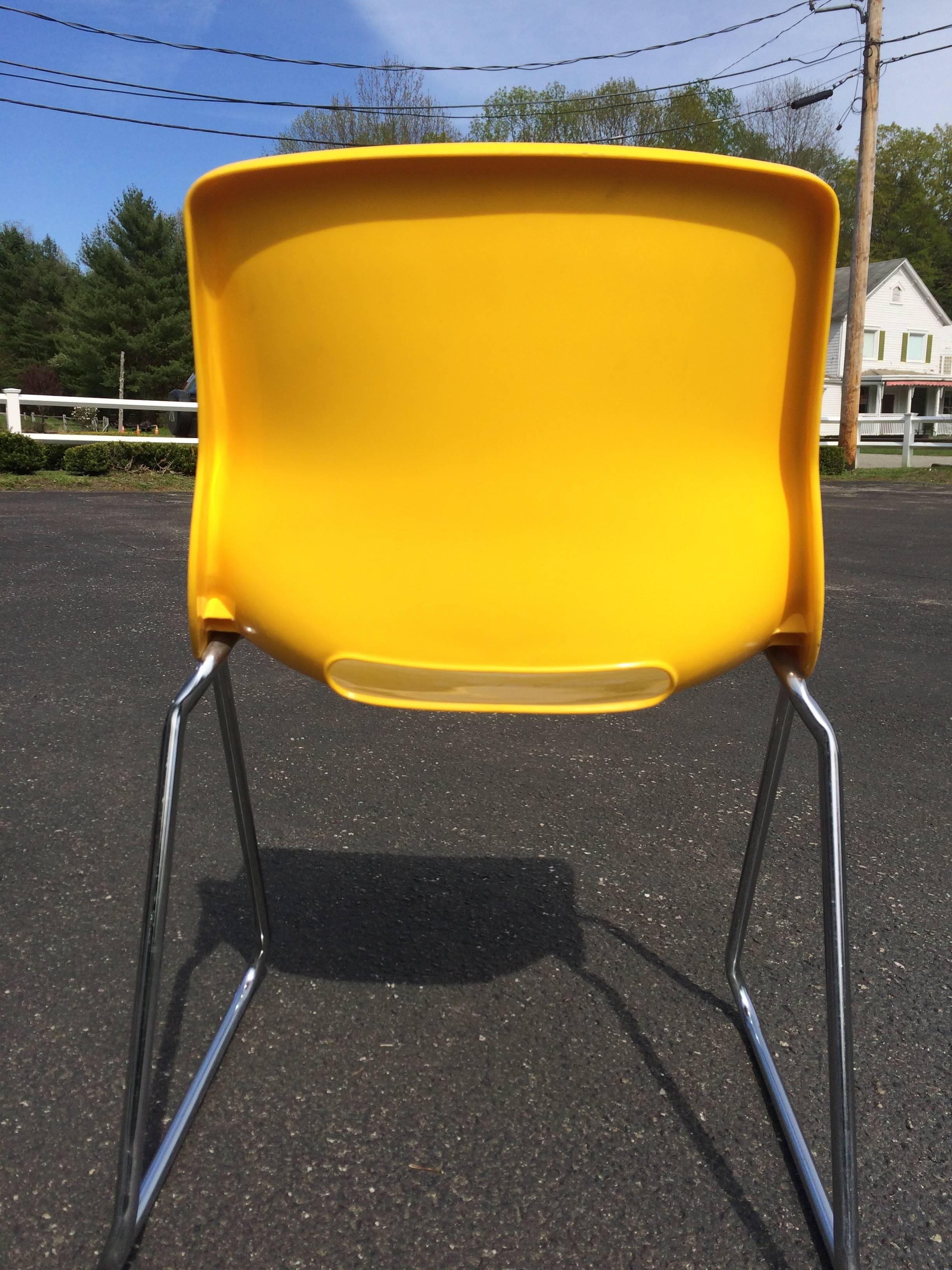 PVC Signed Overman Yellow Side Chair