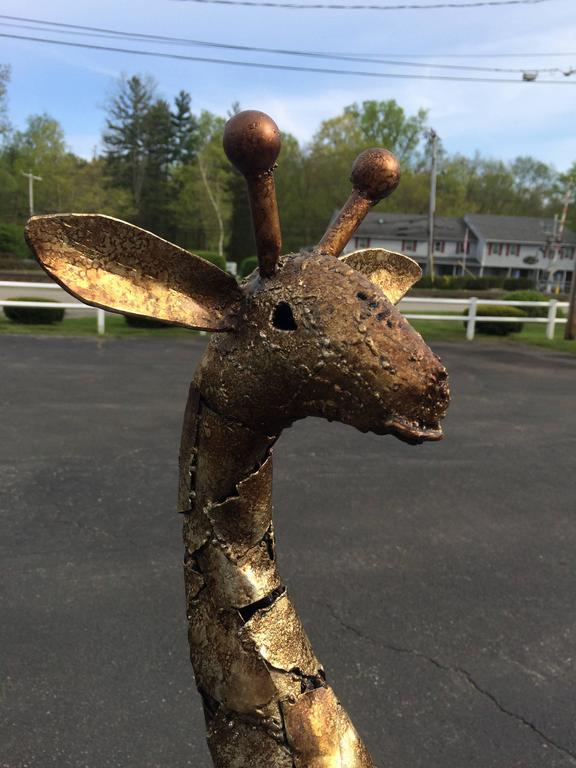 Brutalist Metal Giraffe Statue at 1stdibs